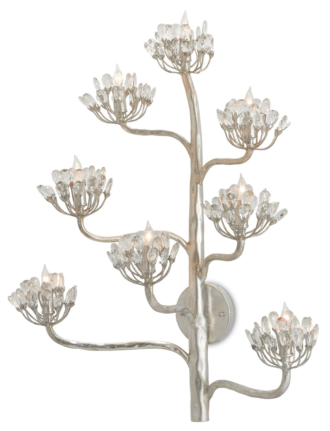 Eight Light Wall Sconce from the Marjorie Skouras collection in Contemporary Silver Leaf finish