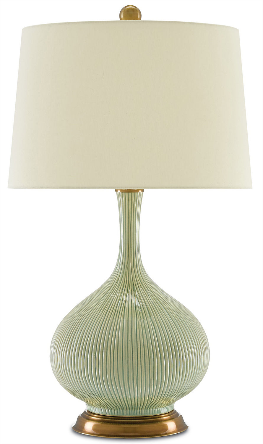 One Light Table Lamp from the Cait collection in Grass Green/Antique Brass finish
