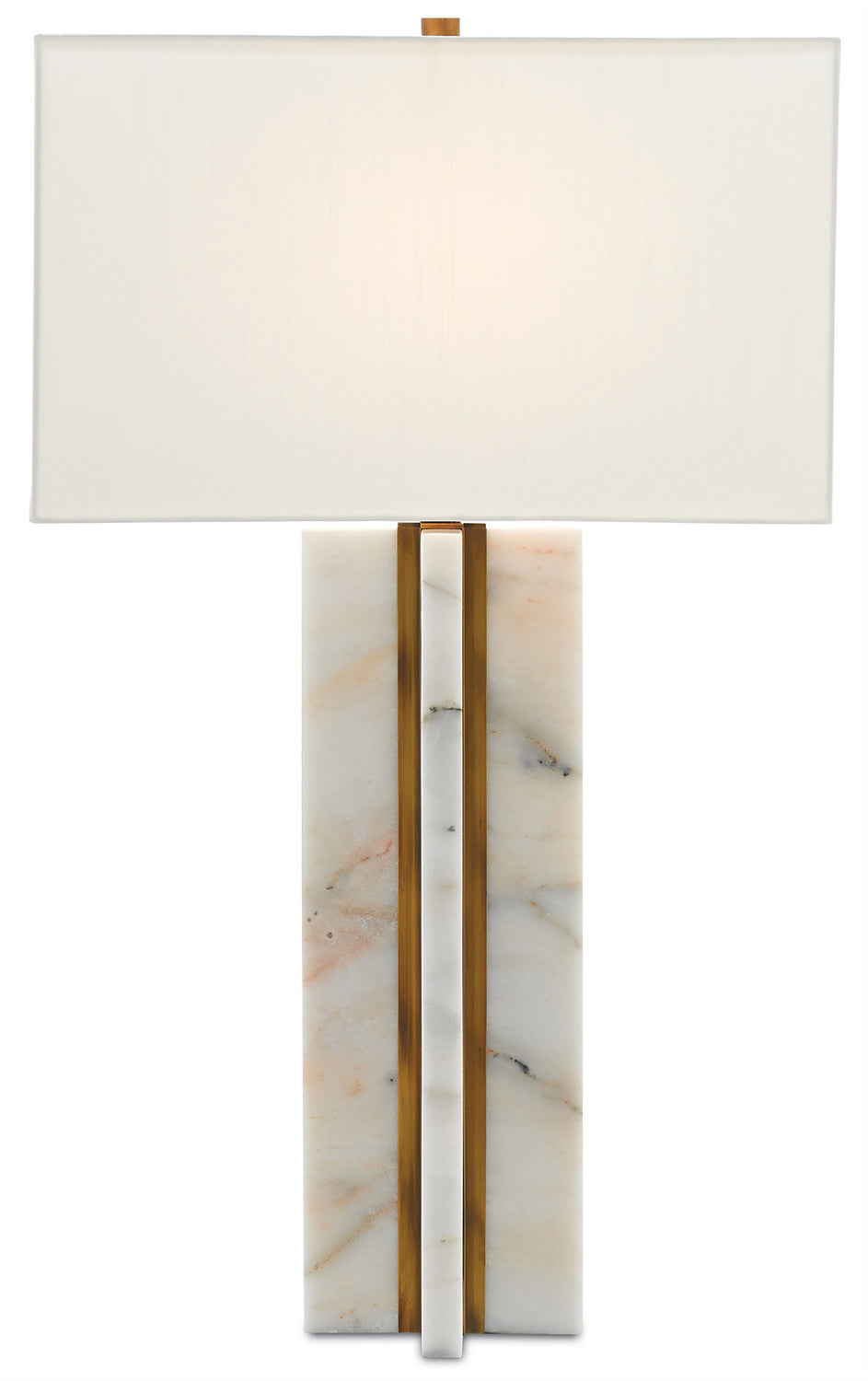 One Light Table Lamp from the Khalil collection in Marble/Antique Brass finish