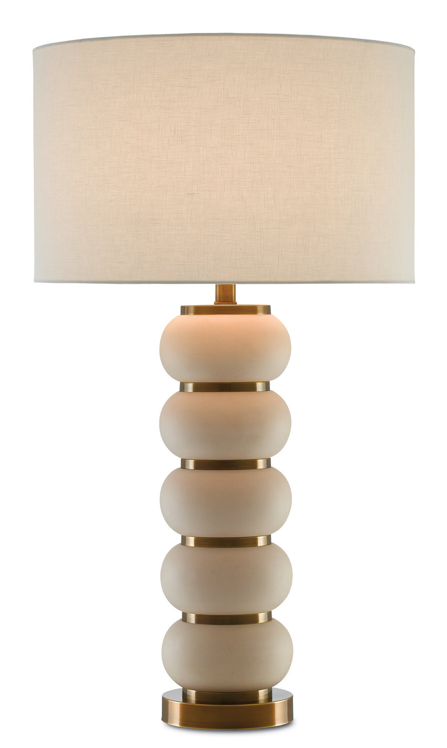 One Light Table Lamp from the Luko collection in White Mud/Antique Brass finish