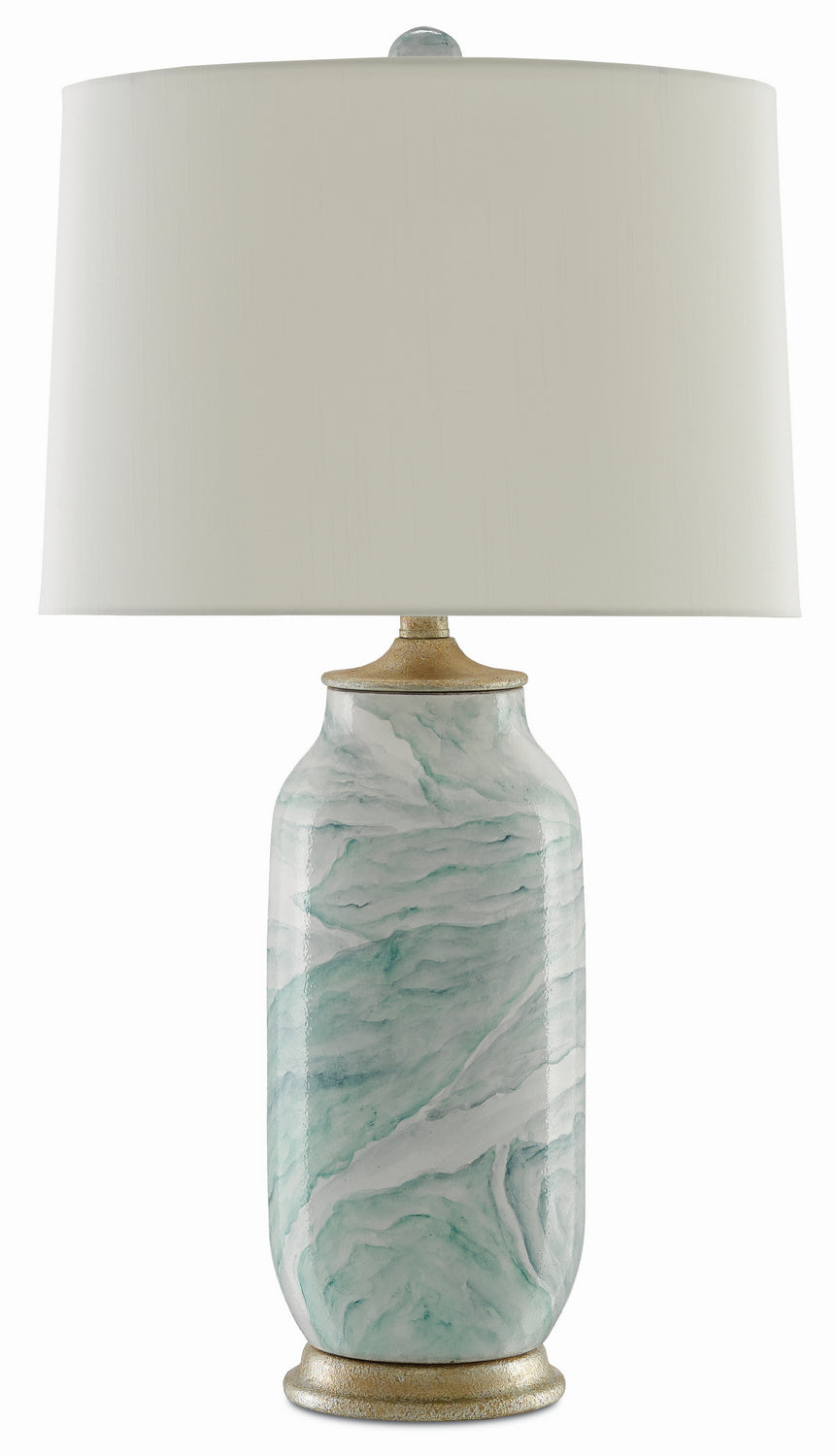One Light Table Lamp from the Sarcelle collection in Sea Foam/Harlow Silver Leaf finish