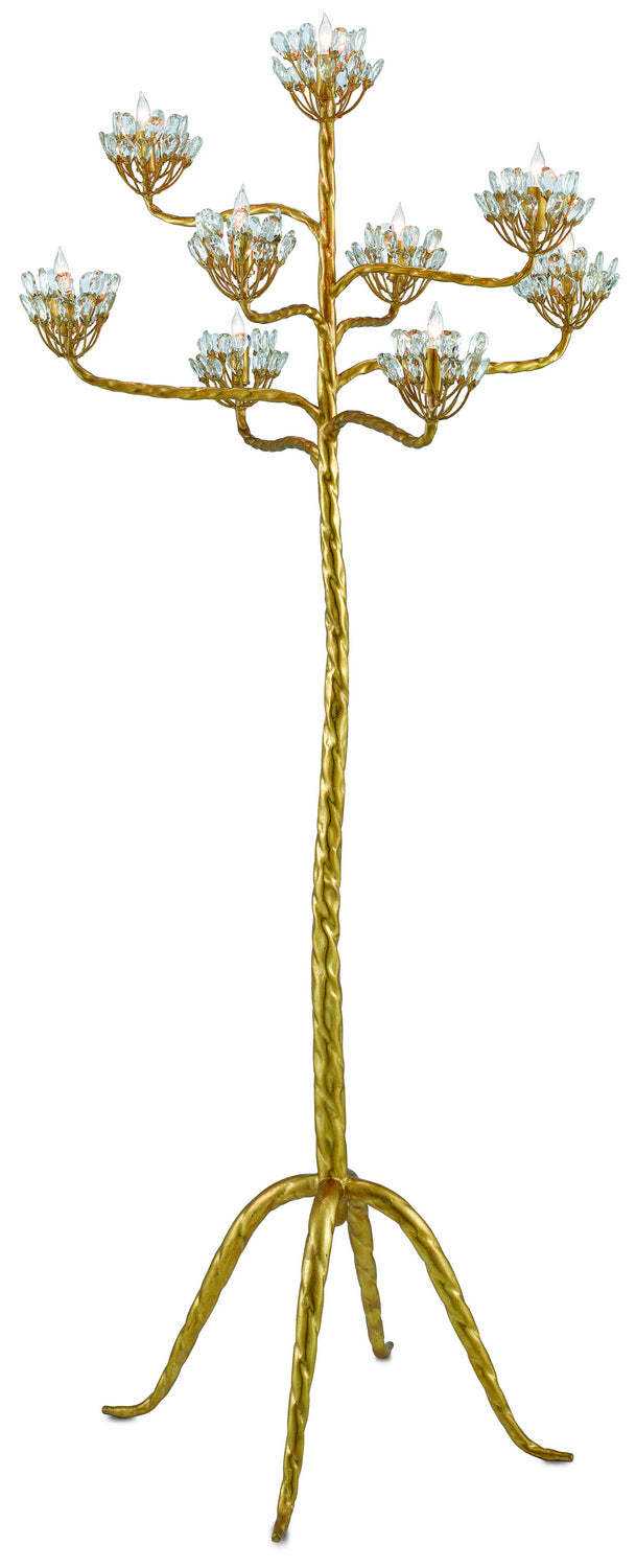 Nine Light Floor Candelabra from the Marjorie Skouras collection in Contemporary Gold Leaf finish