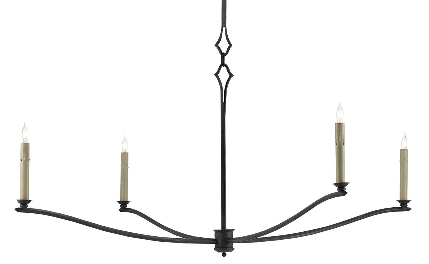 Four Light Chandelier from the Knole collection in French Black finish