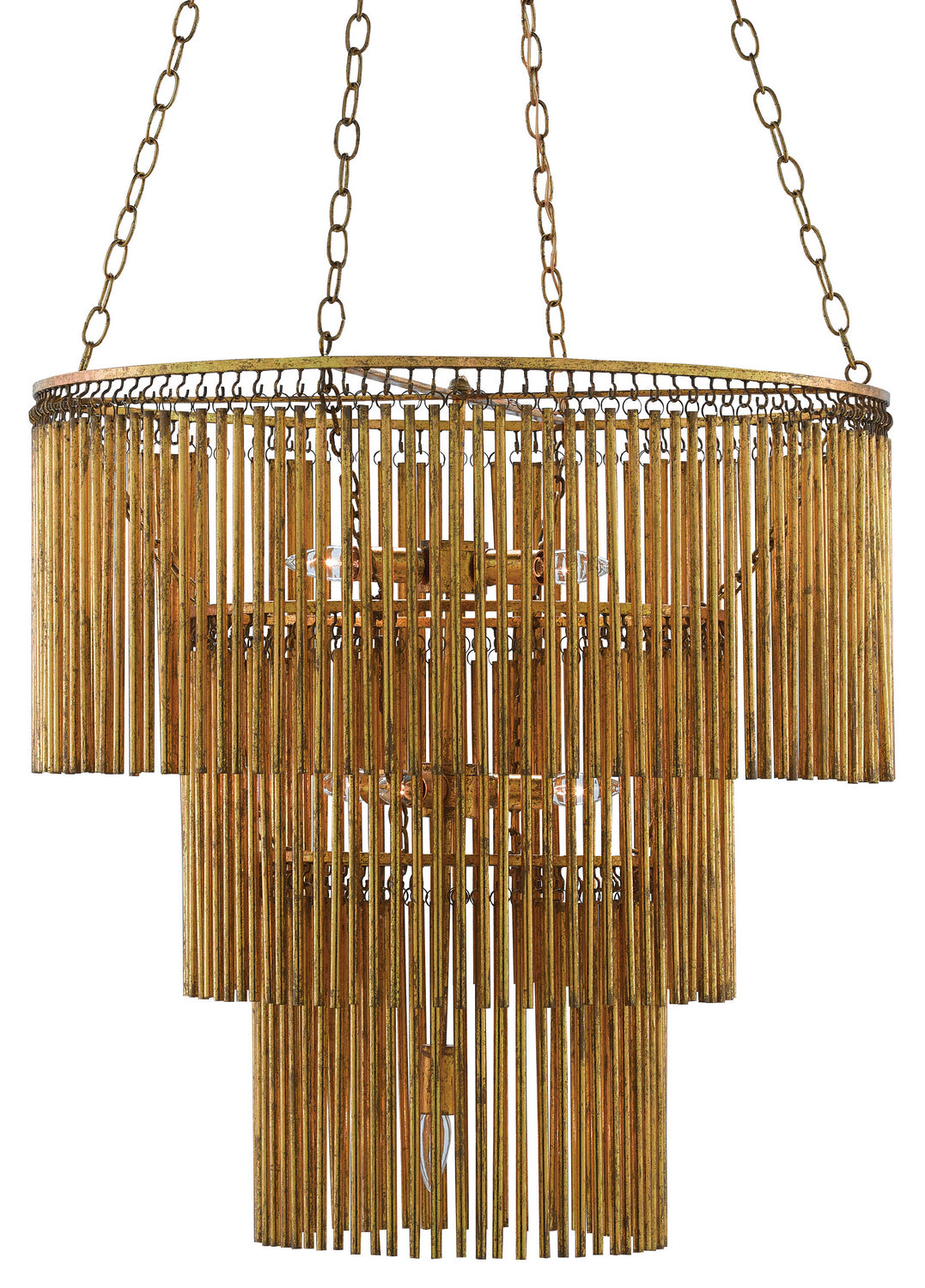 Seven Light Chandelier from the Mantra collection in Gold Leaf finish