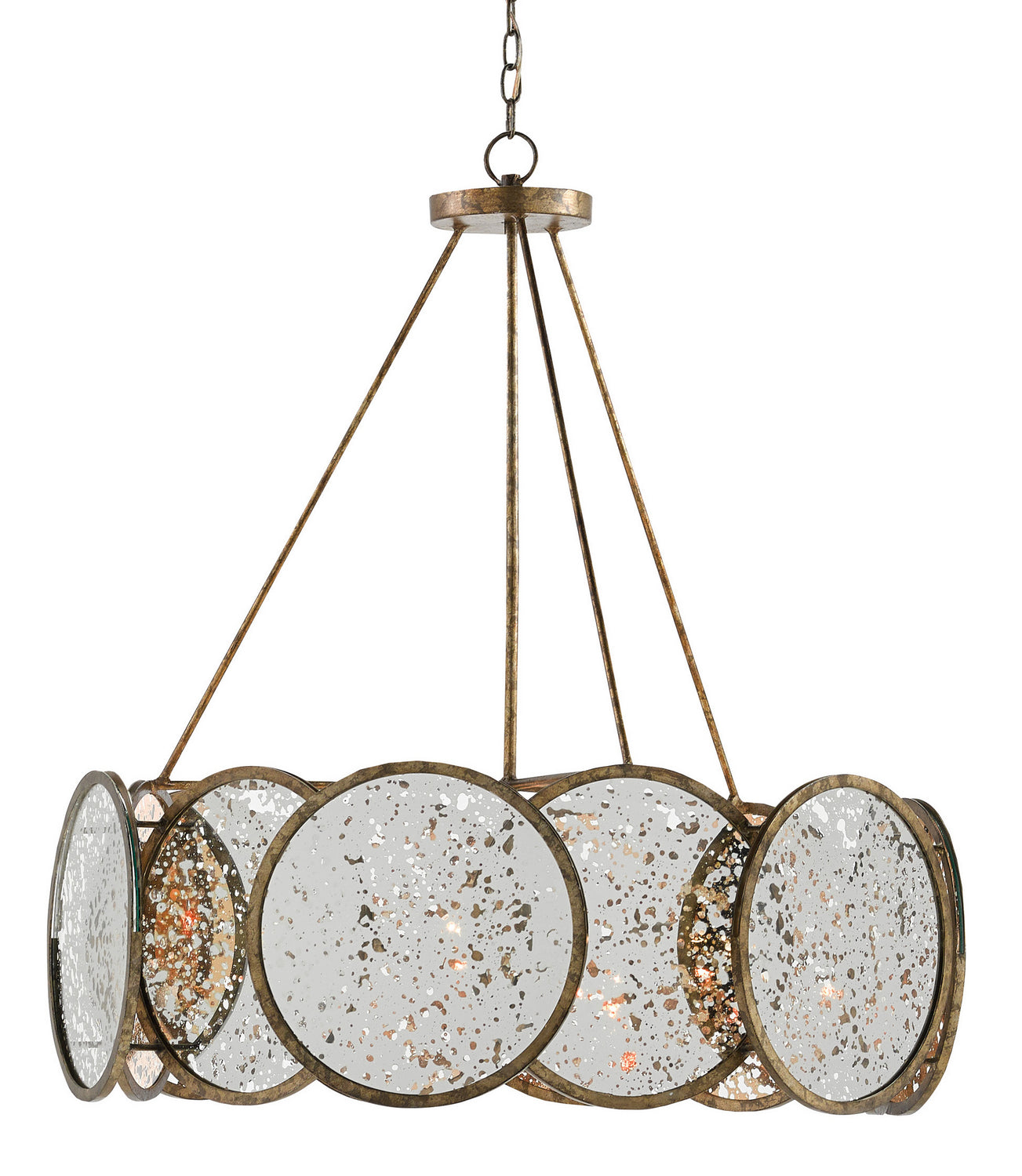 Six Light Chandelier from the Oliveri collection in Pyrite Bronze/Raj Mirror finish