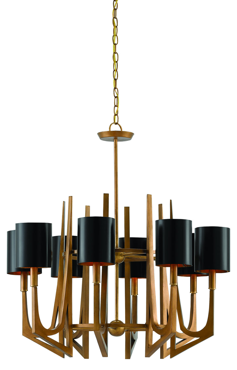 Eight Light Chandelier from the Umberto collection in Brass finish