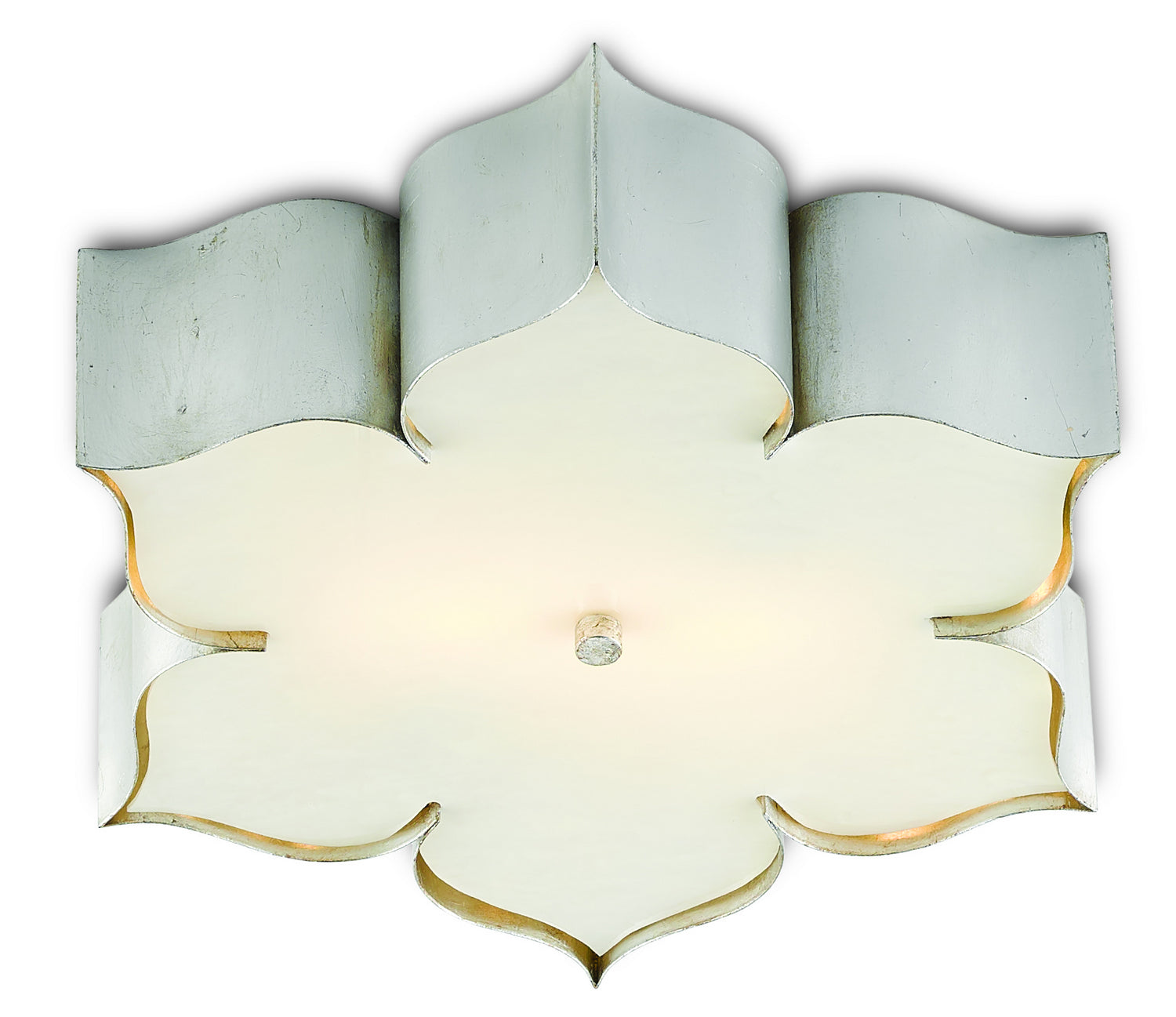 Two Light Flush Mount from the Grand collection in Contemporary Silver Leaf finish