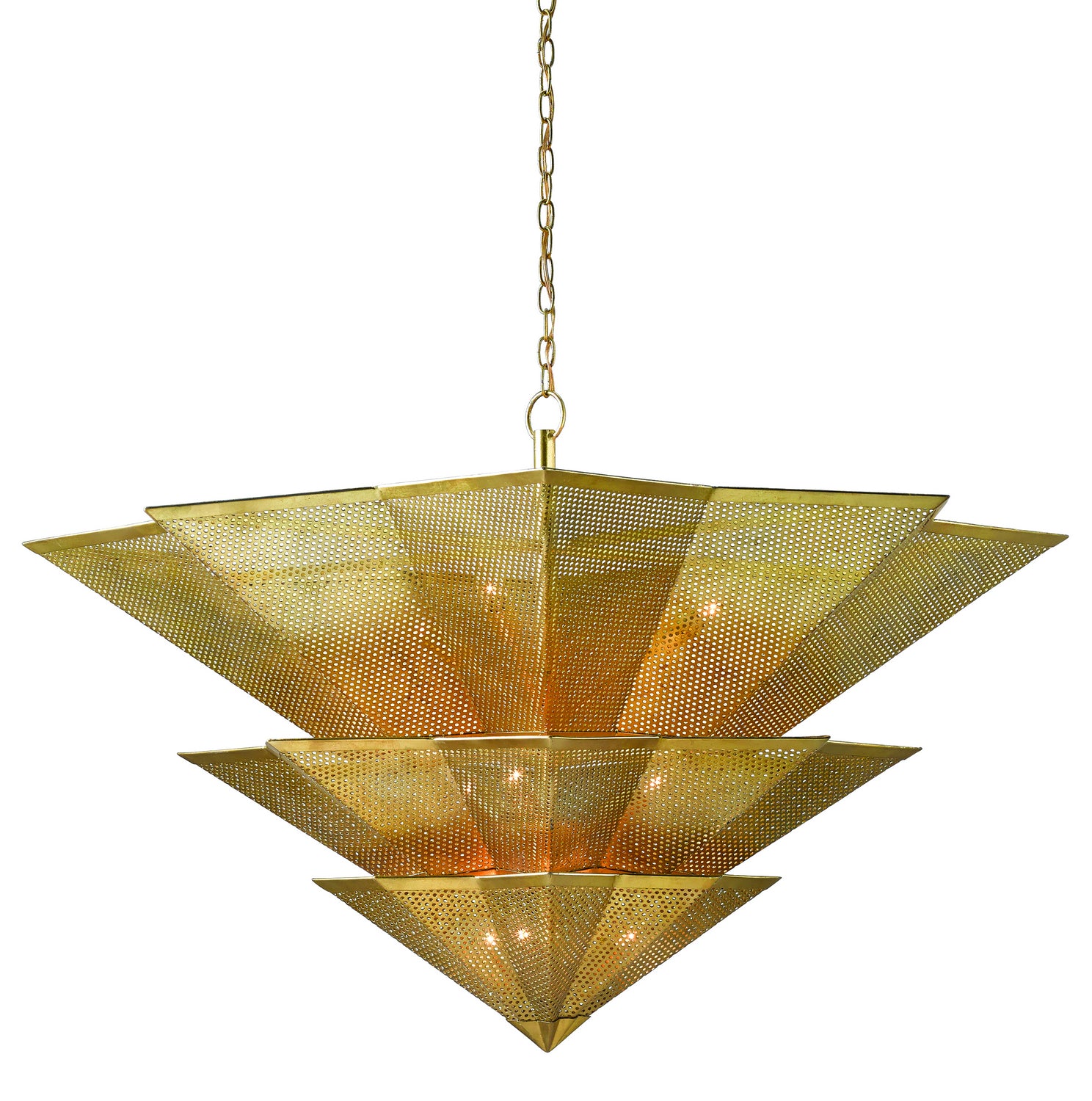 Nine Light Chandelier from the Hanway collection in Antique Gold Leaf finish