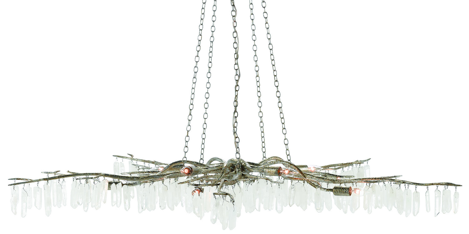 Ten Light Chandelier from the Aviva Stanoff collection in Textured Silver/Natural finish