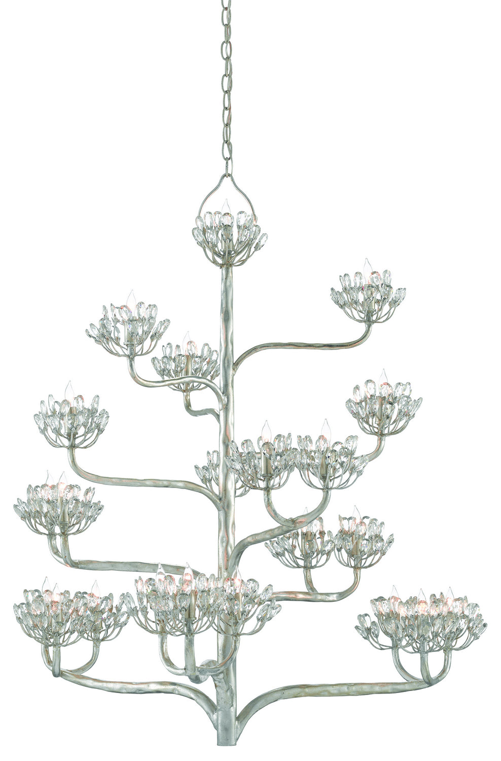 22 Light Chandelier from the Marjorie Skouras collection in Contemporary Silver Leaf finish