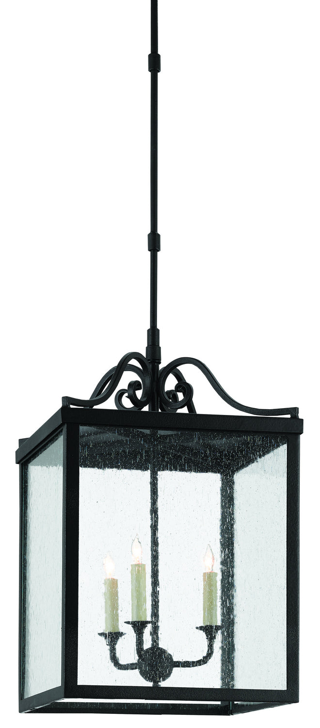 Three Light Outdoor Lantern from the Giatti collection in Midnight finish