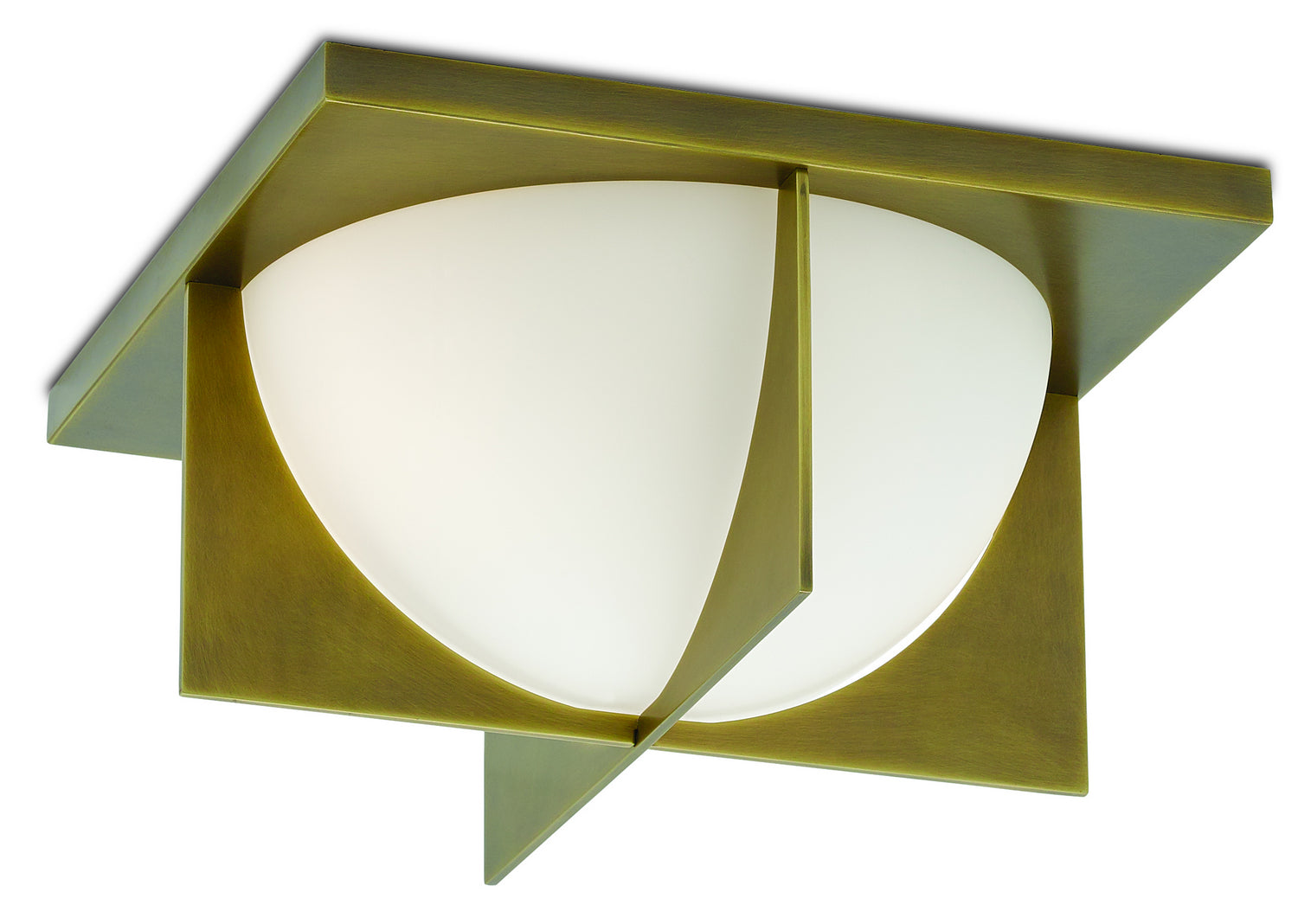 Two Light Flush Mount from the Lucas collection in Antique Brass finish