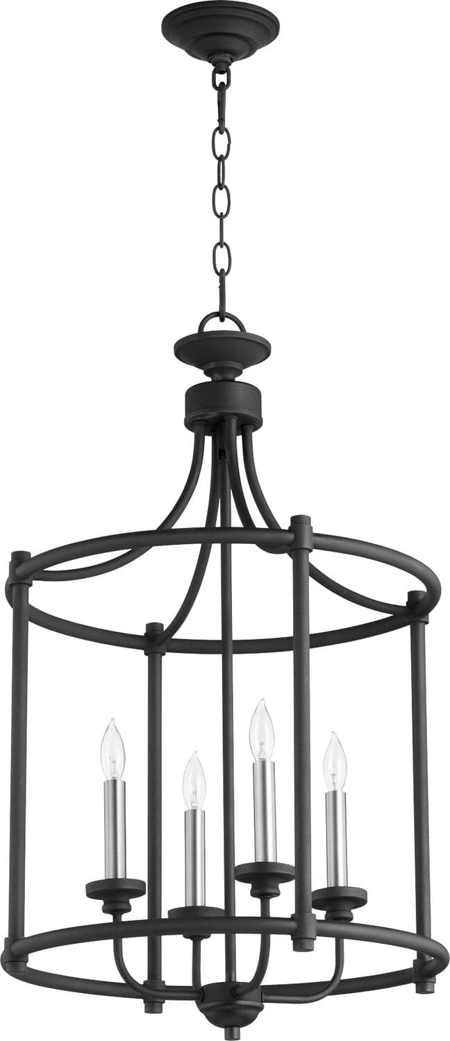 Quorum - 6922-4-69 - Four Light Entry Pendant - 6922 Cage Entries - Textured Black