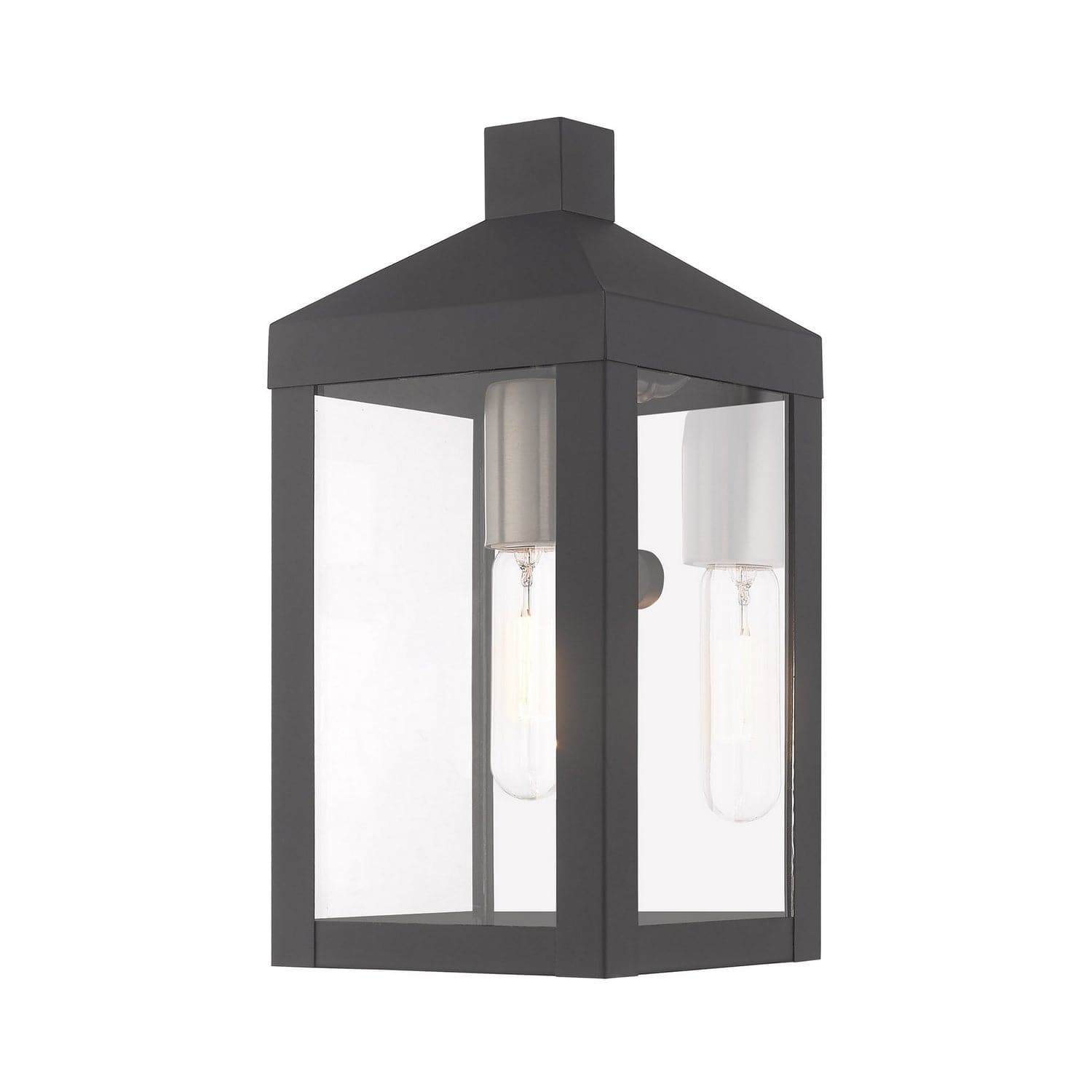 Livex Lighting - 20581-76 - One Light Outdoor Wall Lantern - Nyack - Scandinavian Gray w/ Brushed Nickels and Polished Chrome Stainless Steel