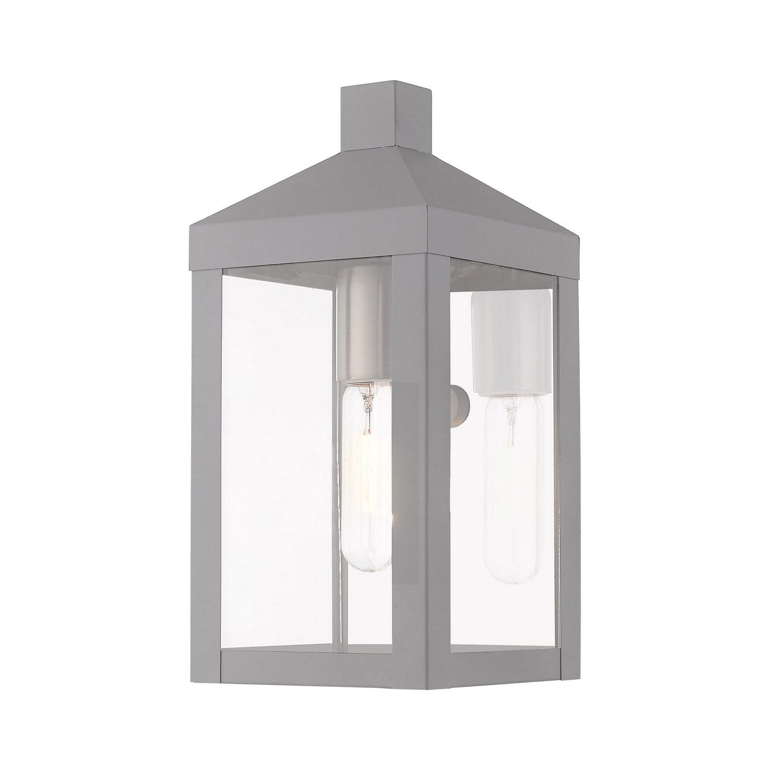 Livex Lighting - 20581-80 - One Light Outdoor Wall Lantern - Nyack - Nordic Gray w/ Brushed Nickels and Polished Chrome Stainless Steel