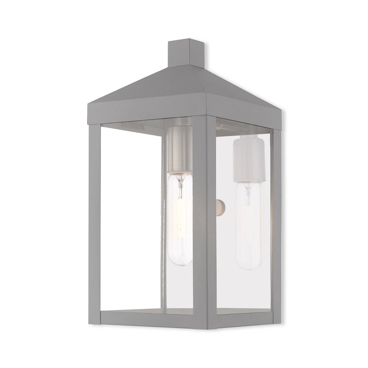 Livex Lighting - 20582-80 - One Light Outdoor Wall Lantern - Nyack - Nordic Gray w/ Brushed Nickels and Polished Chrome Stainless Steel