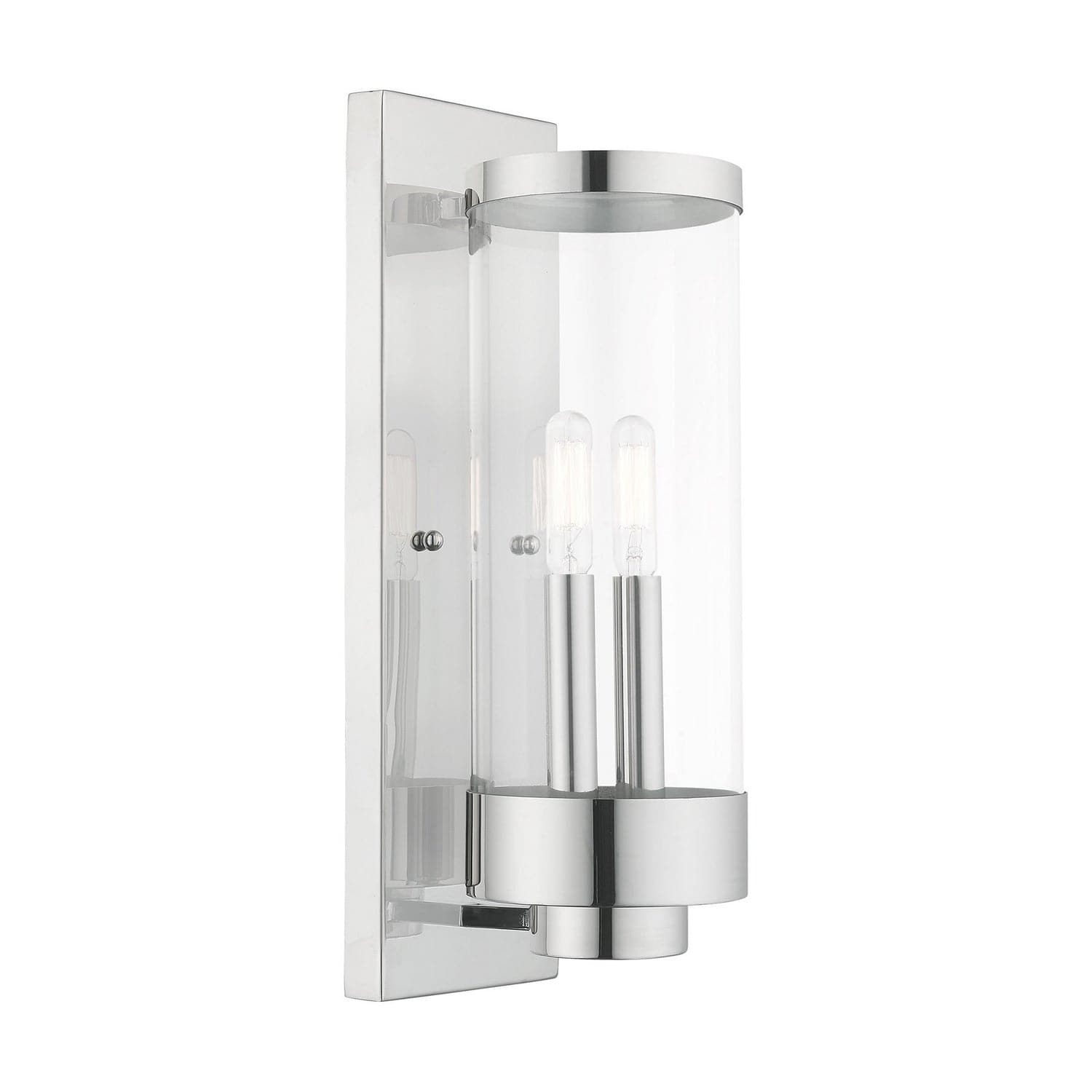 Livex Lighting - 20722-05 - Two Light Outdoor Wall Lantern - Hillcrest - Polished Chrome