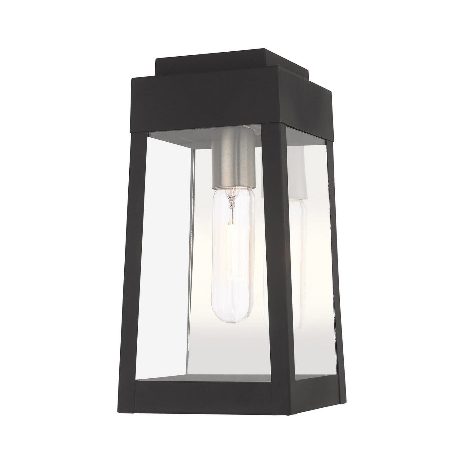 Livex Lighting - 20852-04 - One Light Outdoor Wall Lantern - Oslo - Black w/ Brushed Nickels and Polished Chrome Stainless Steel