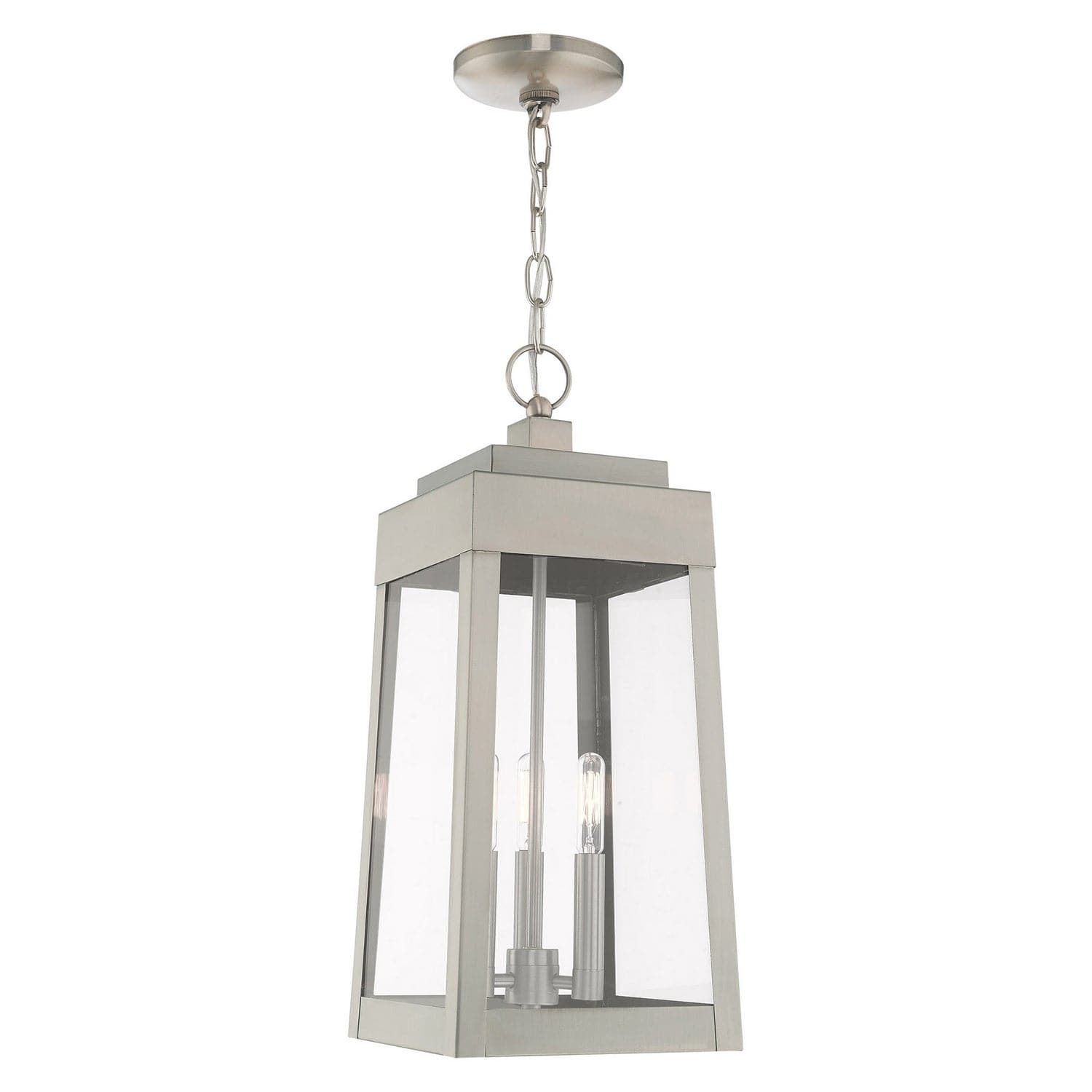 Livex Lighting - 20857-91 - Three Light Outdoor Pendant - Oslo - Brushed Nickel