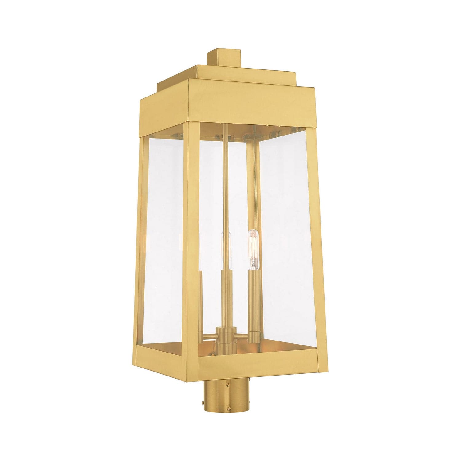 Livex Lighting - 20859-12 - Three Light Post-Top Lanterm - Oslo - Satin Brass