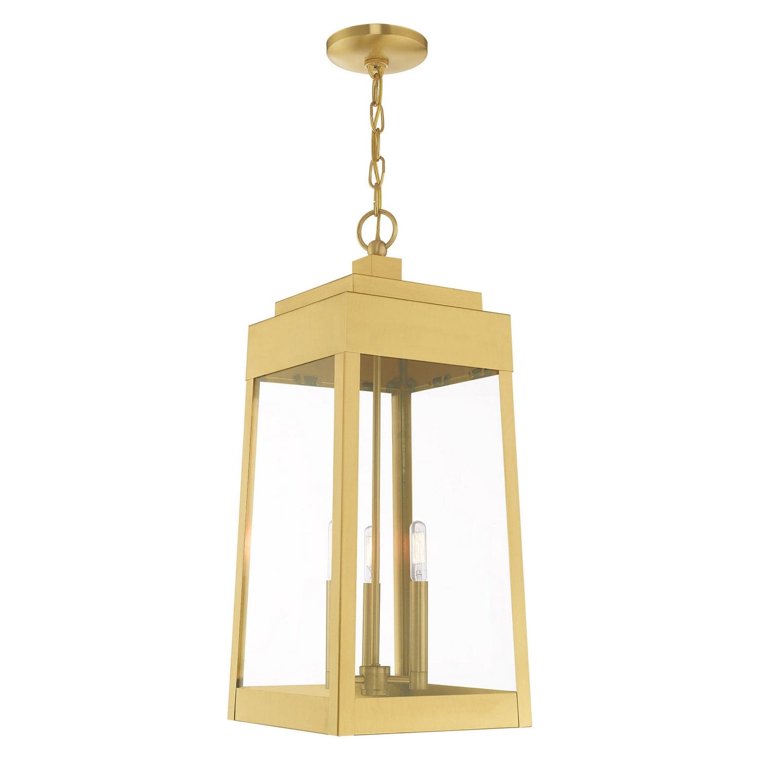 Livex Lighting - 20860-12 - Three Light Outdoor Pendant - Oslo - Satin Brass