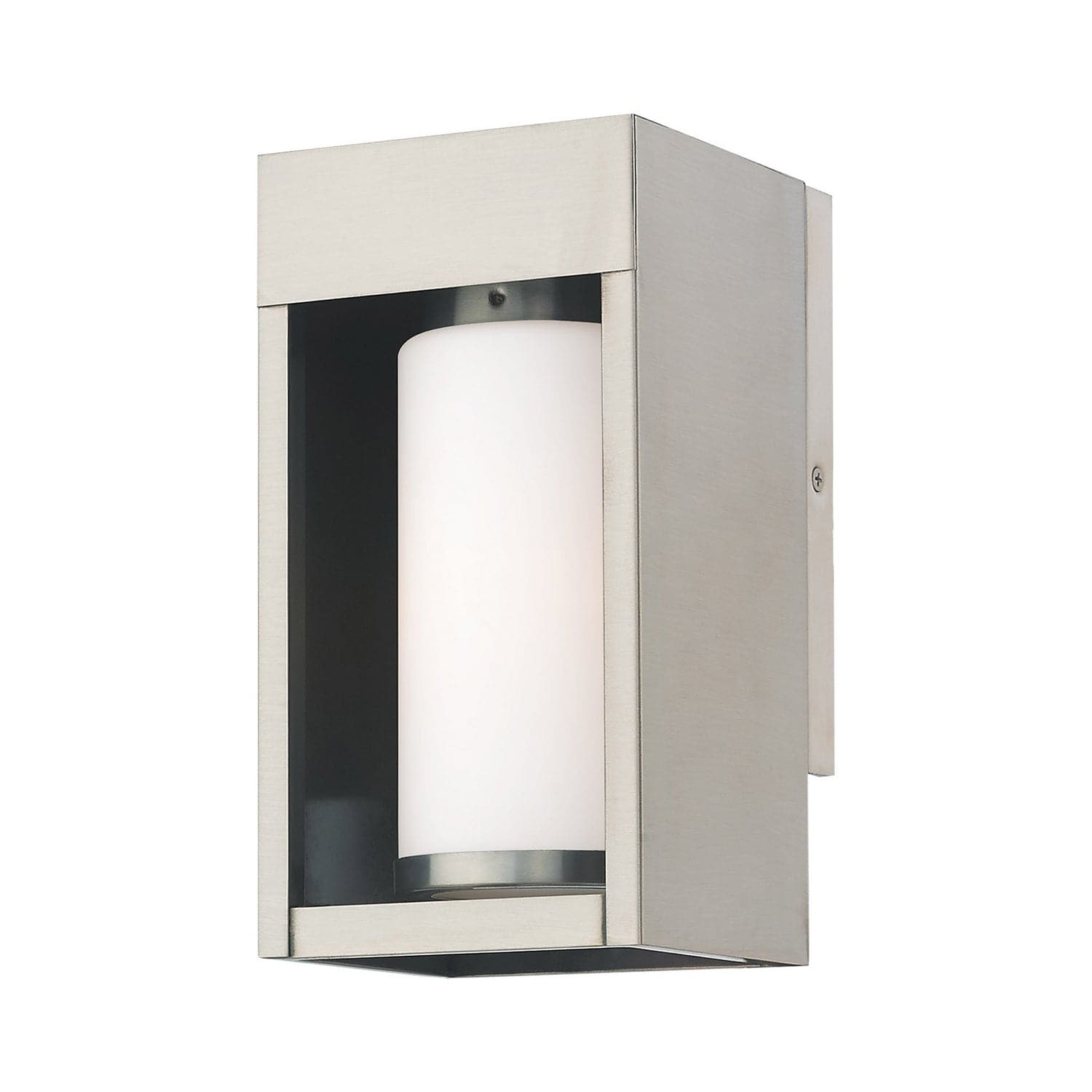 Livex Lighting - 20981-91 - One Light Outdoor Wall Lantern - Bleecker - Brushed Nickel