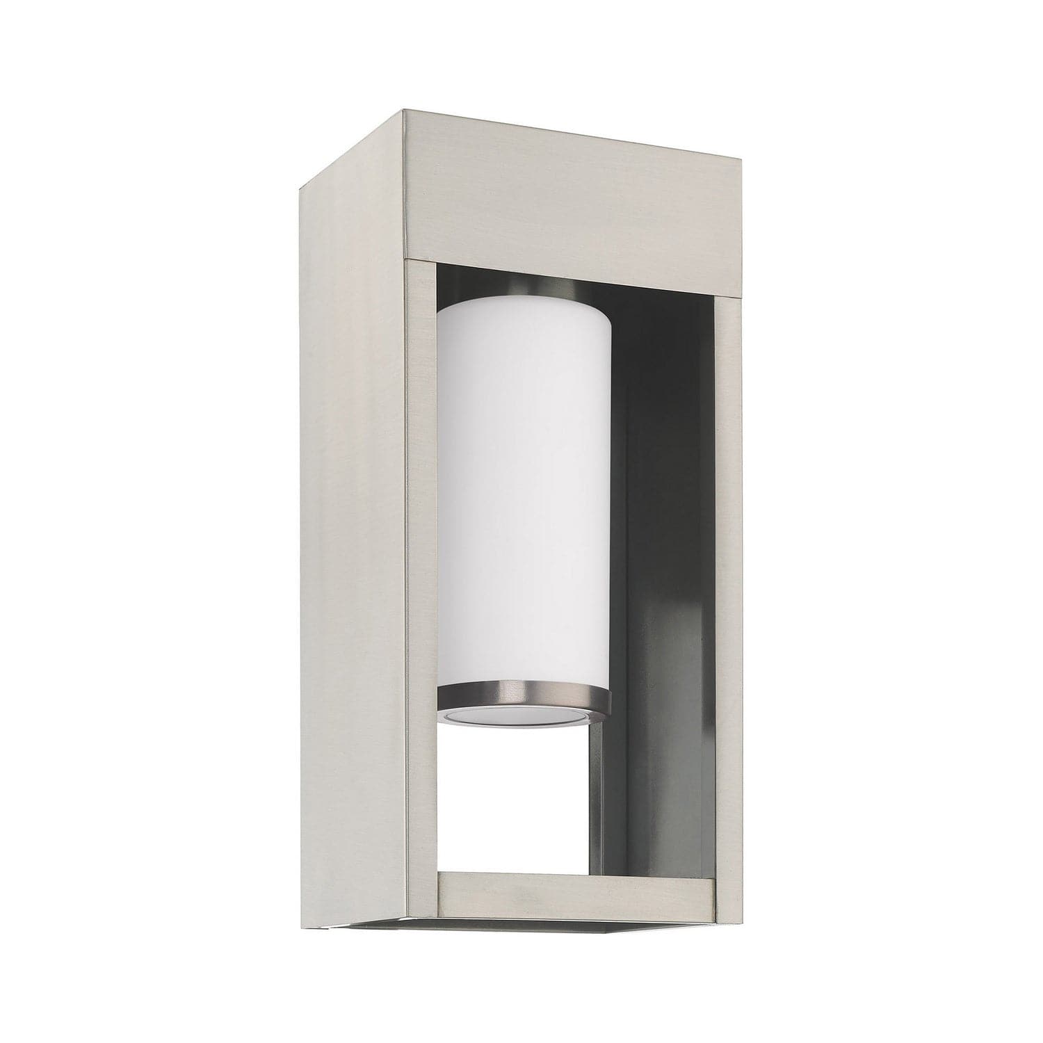 Livex Lighting - 20982-91 - One Light Outdoor Wall Lantern - Bleecker - Brushed Nickel