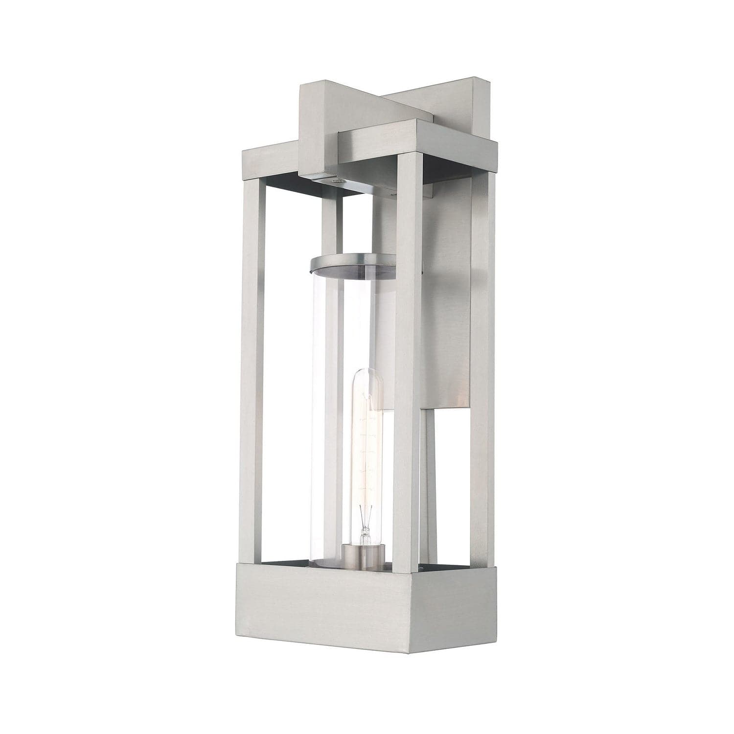 Livex Lighting - 20993-91 - One Light Outdoor Wall Lantern - Delancey - Brushed Nickel