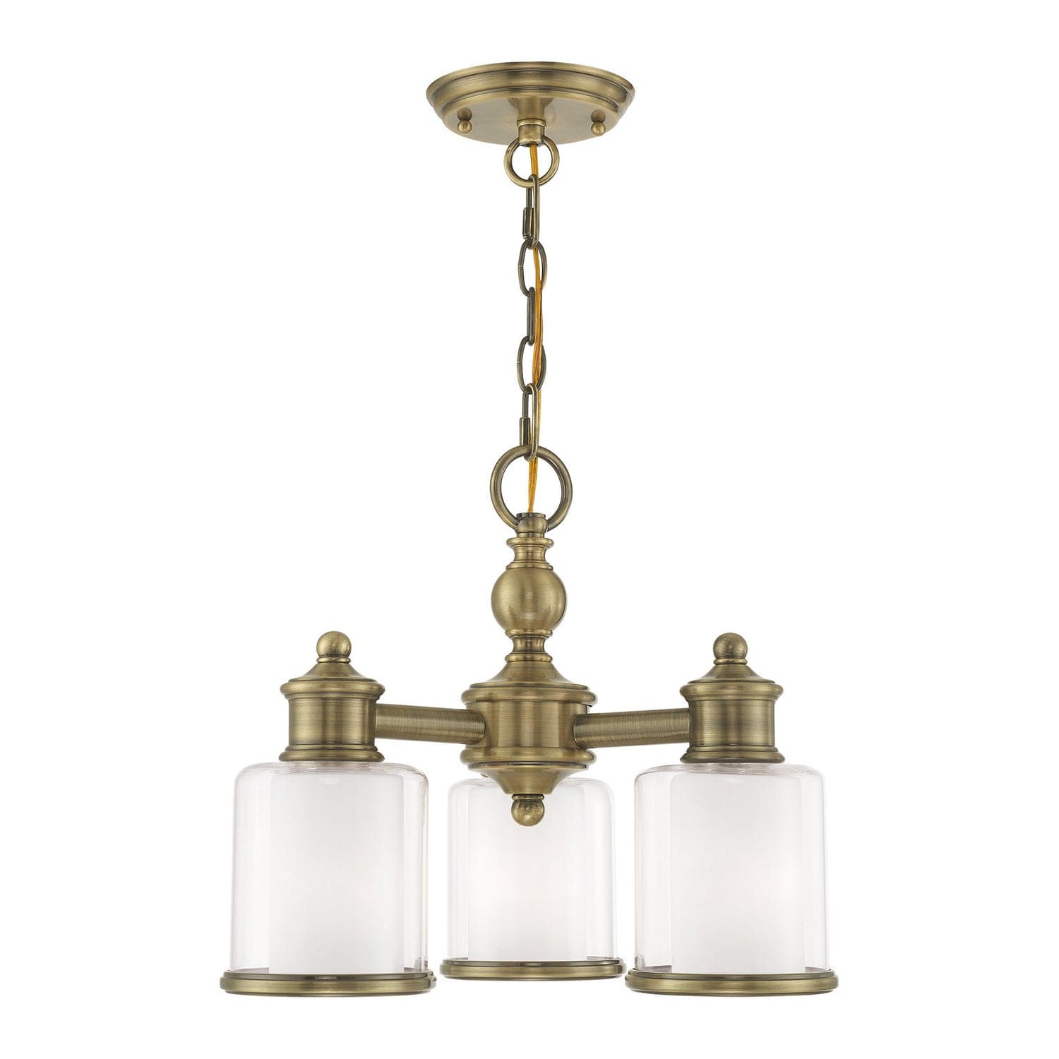 Livex Lighting - 40203-01 - Three Light Mini Chandelier/Ceiling Mount - Middlebush - Antique Brass