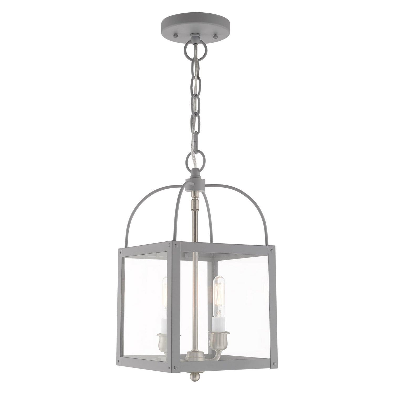 Livex Lighting - 4041-80 - Two Light Mini Pendant/Ceiling Mount - Milford - Nordic Gray w/ Brushed Nickel Cluster