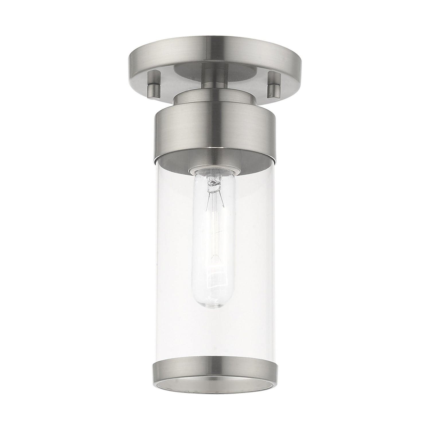 Livex Lighting - 40480-91 - One Light Ceiling Mount - Hillcrest - Brushed Nickel