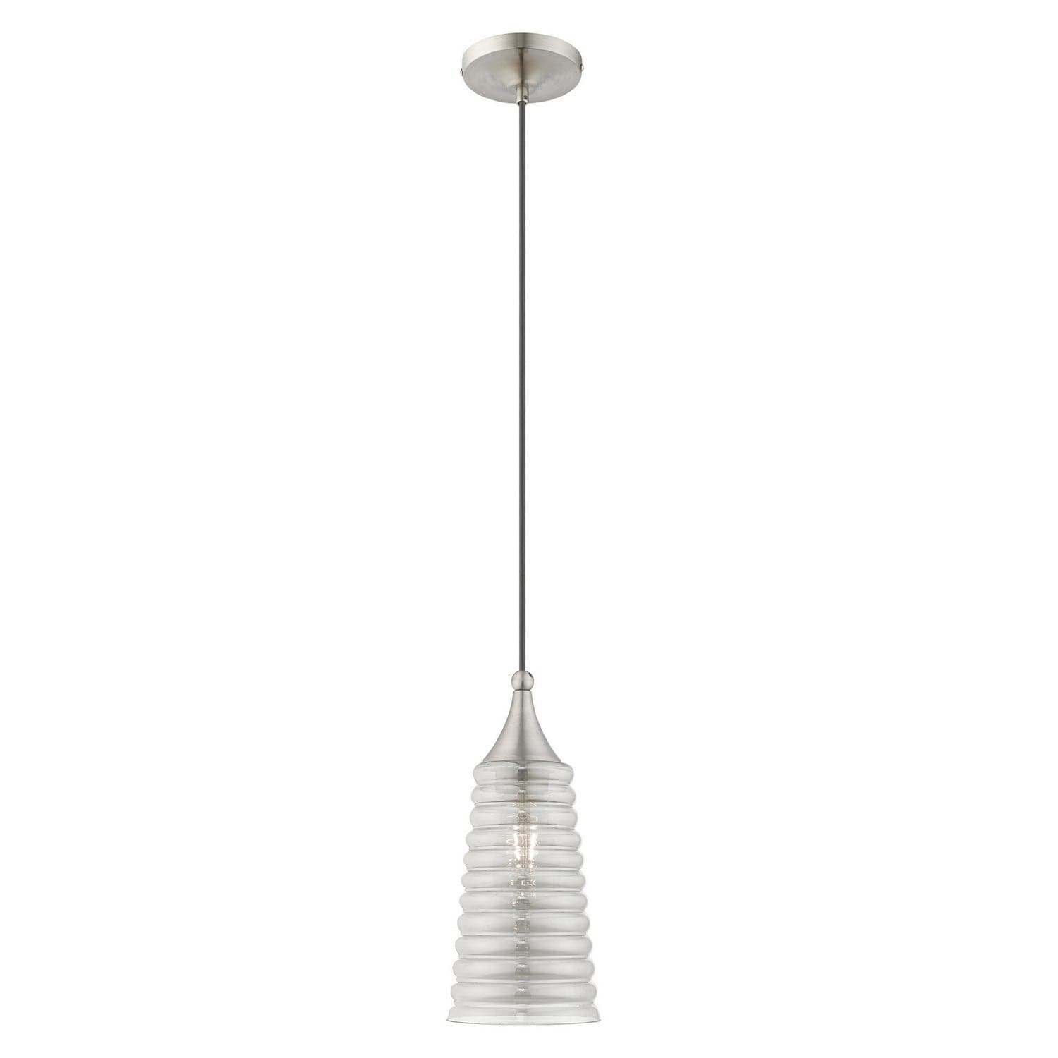 Livex Lighting - 40647-91 - One Light Mini Pendant - Hand Blown Art Glass Mini Pendants - Brushed Nickel