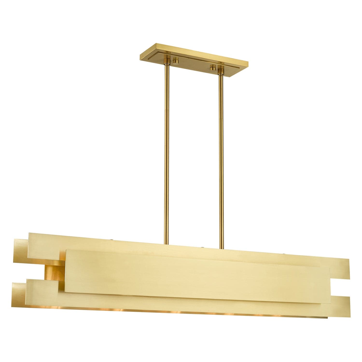 Livex Lighting - 40695-12 - Five Light Linear Chandelier - Varick - Satin Brass