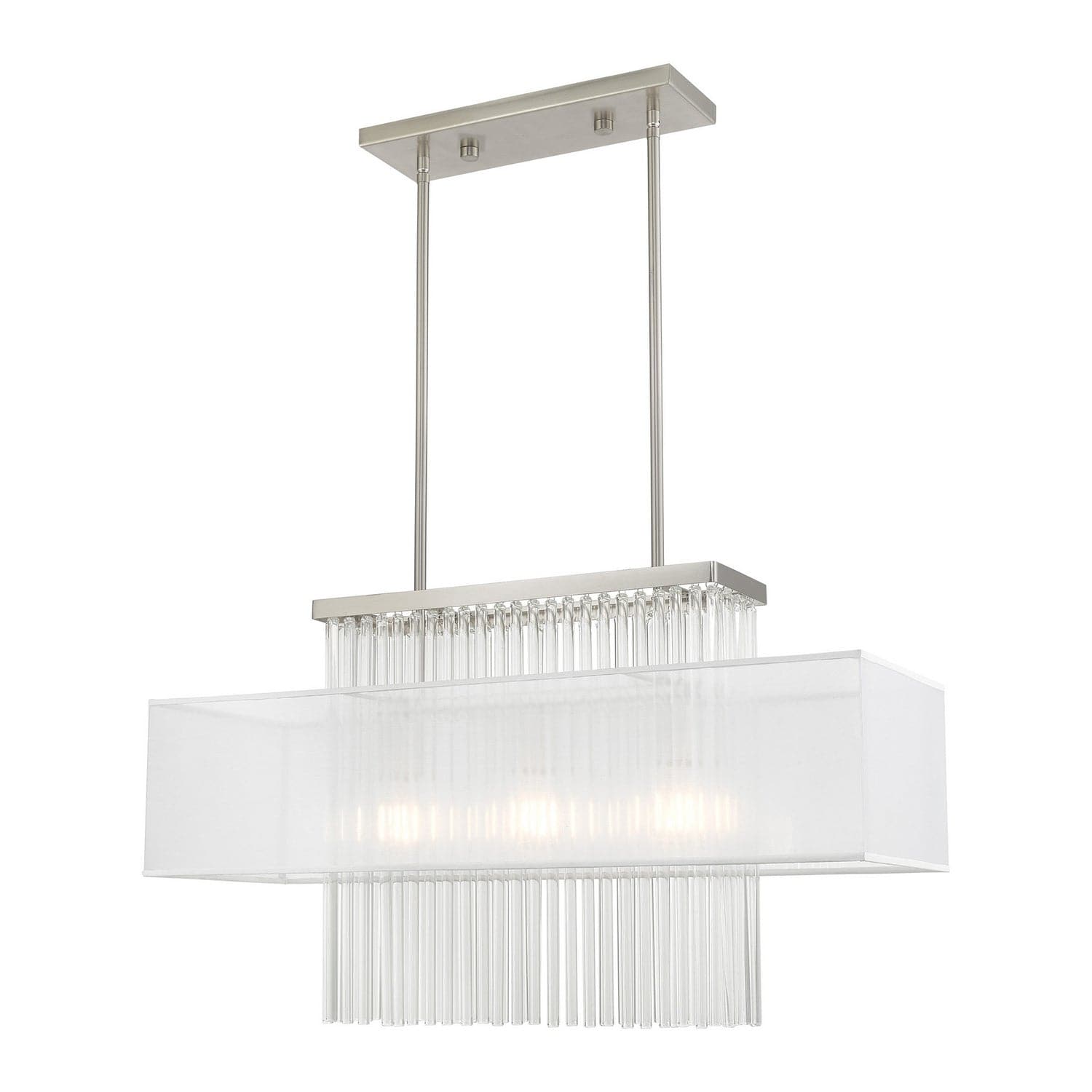 Livex Lighting - 41143-91 - Three Light Linear Chandelier - Alexis - Brushed Nickel