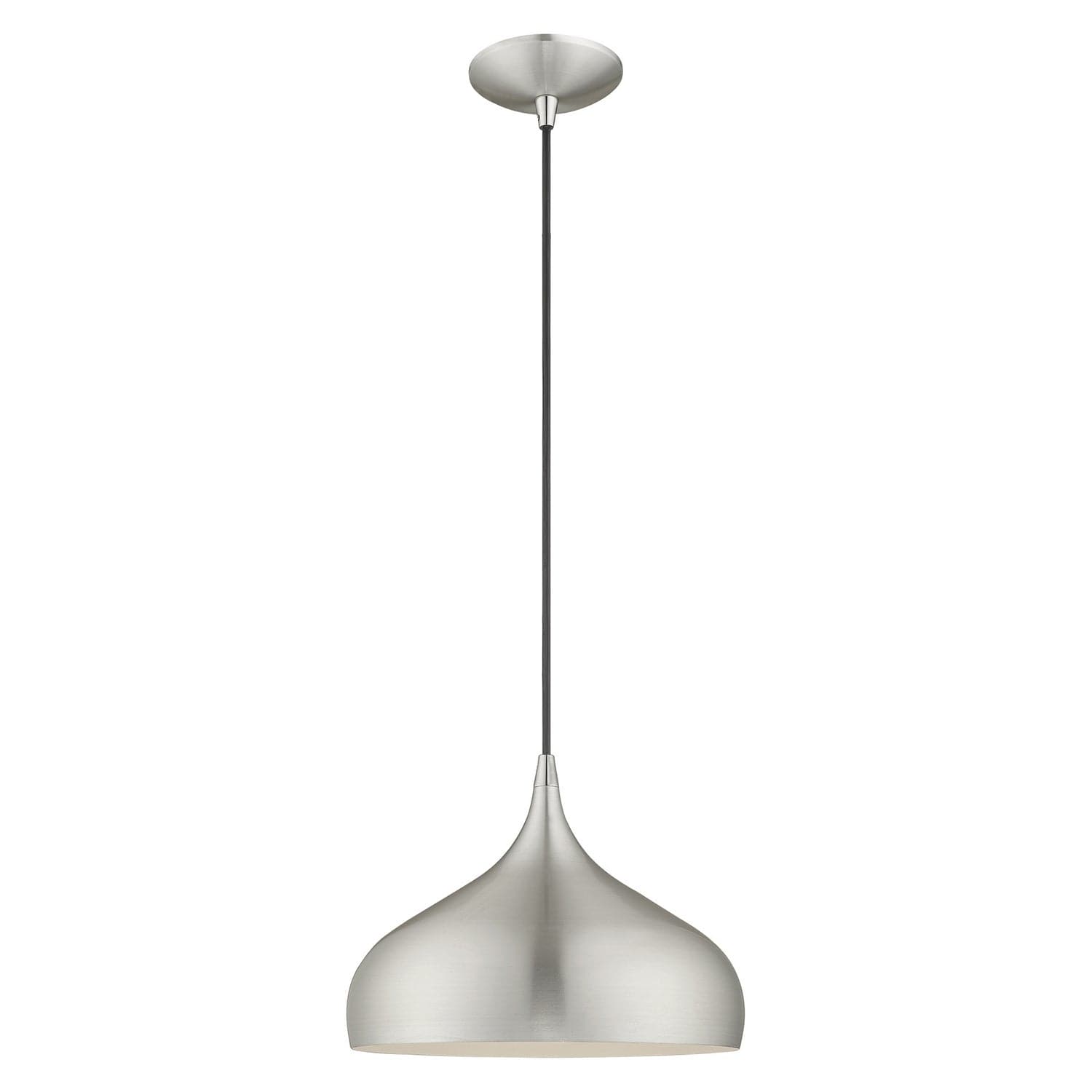 Livex Lighting - 41172-66 - One Light Mini Pendant - Amador - Brushed Aluminum w/ Polished Chromes