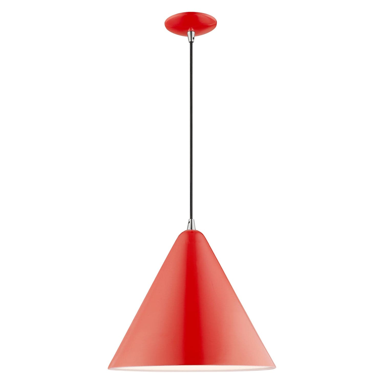 Livex Lighting - 41176-72 - One Light Mini Pendant - Dulce - Shiny Red w/ Polished Chromes