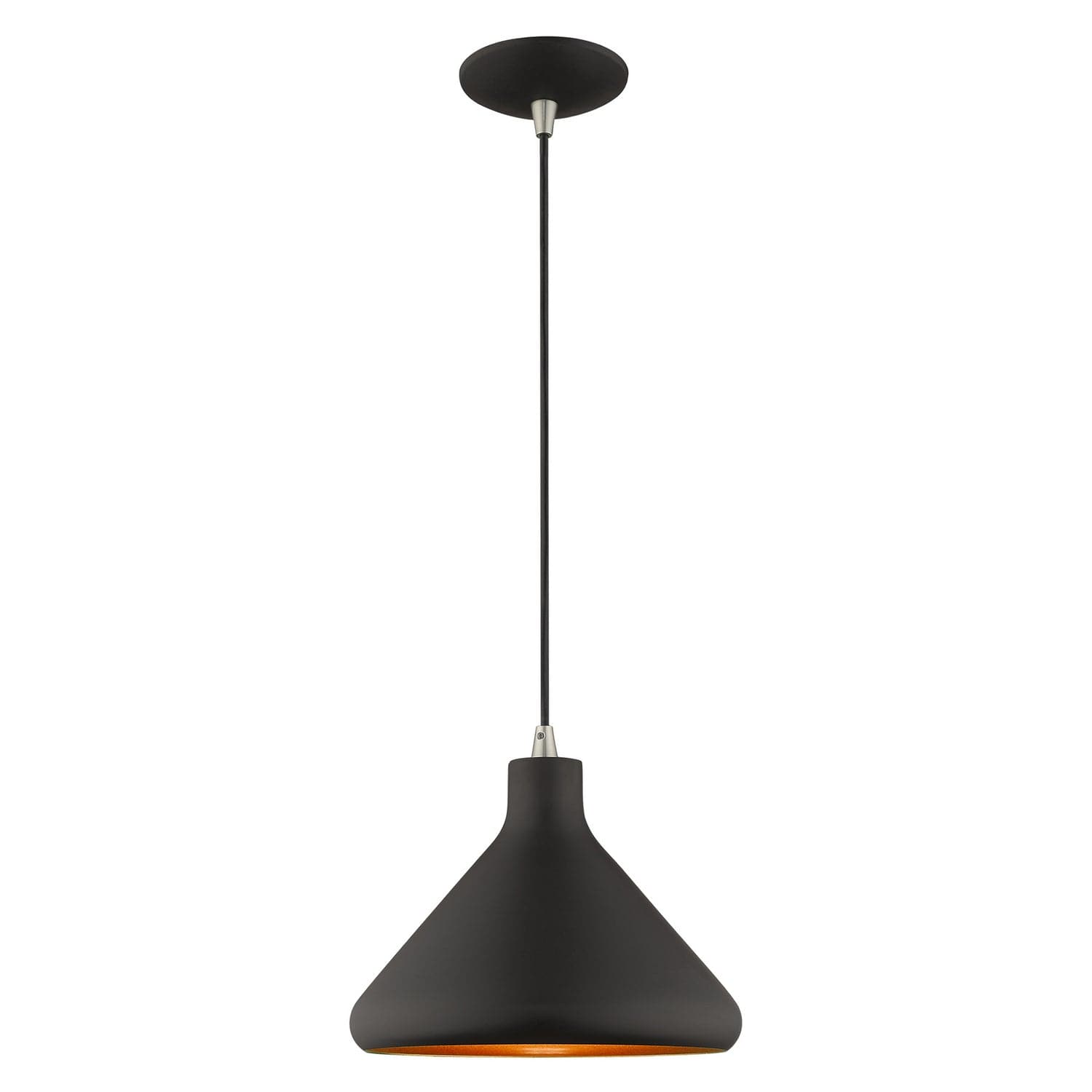 Livex Lighting - 41178-04 - One Light Mini Pendant - Geneva - Black w/ Brushed Nickels