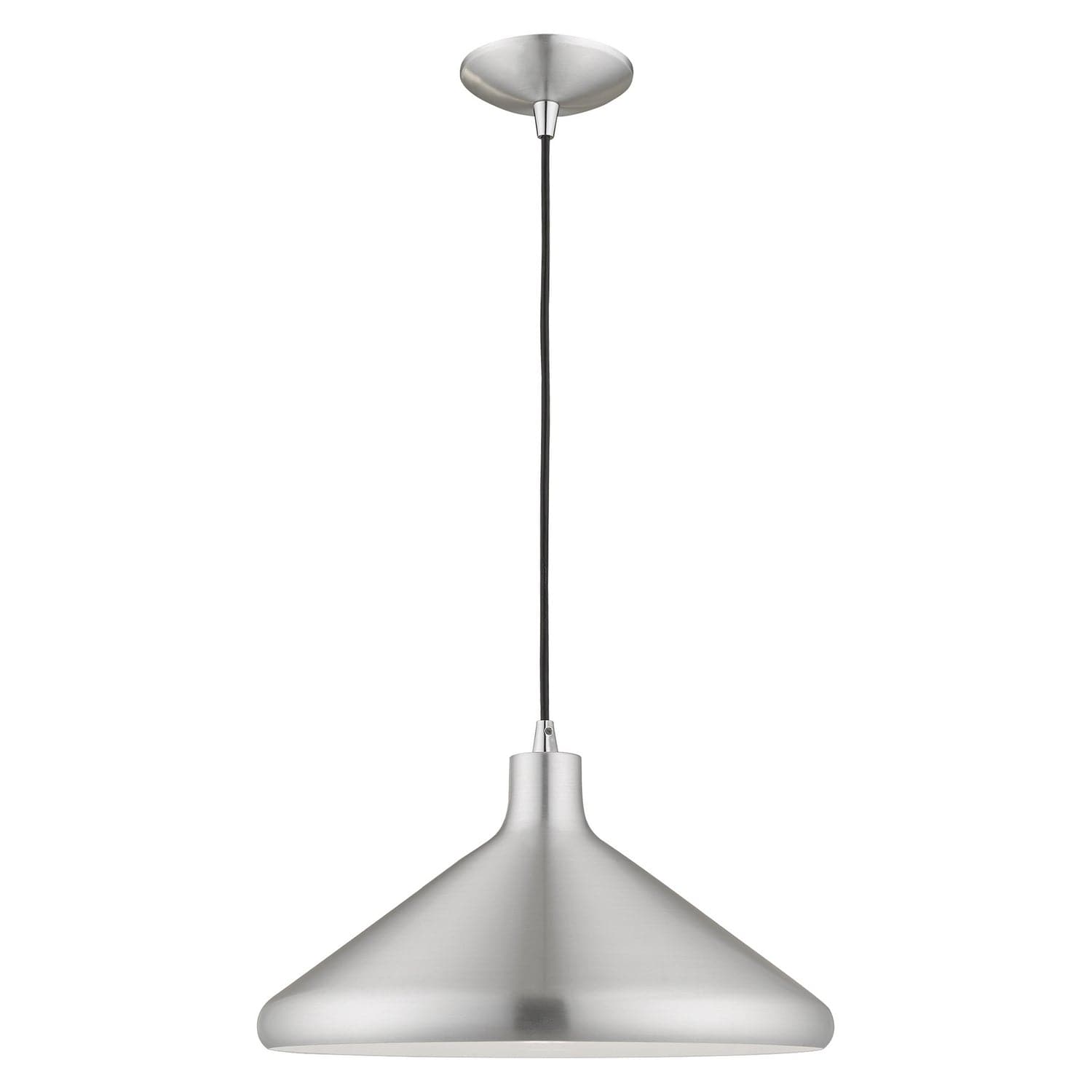 Livex Lighting - 41179-66 - One Light Mini Pendant - Geneva - Brushed Aluminum w/ Polished Chromes