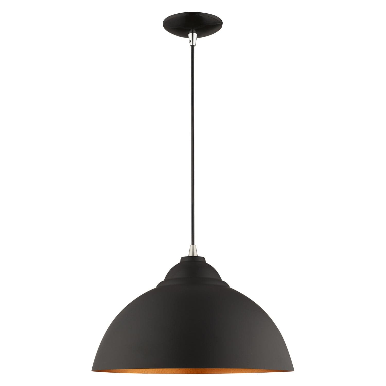 Livex Lighting - 41180-04 - One Light Mini Pendant - Metal Shade Mini Pendants - Black w/ Brushed Nickels