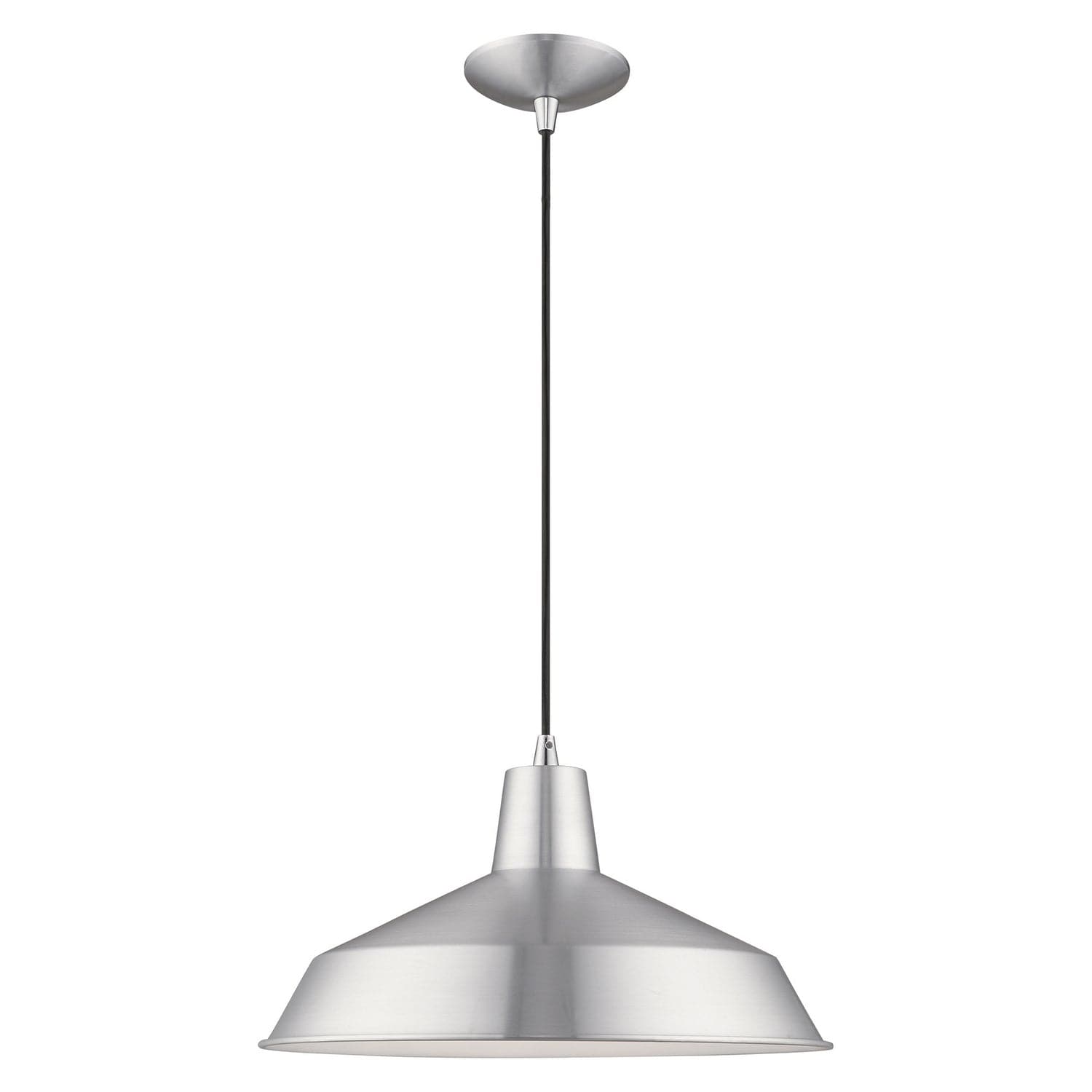 Livex Lighting - 41183-66 - One Light Mini Pendant - Metal Shade Mini Pendants - Brushed Aluminum w/ Polished Chromes