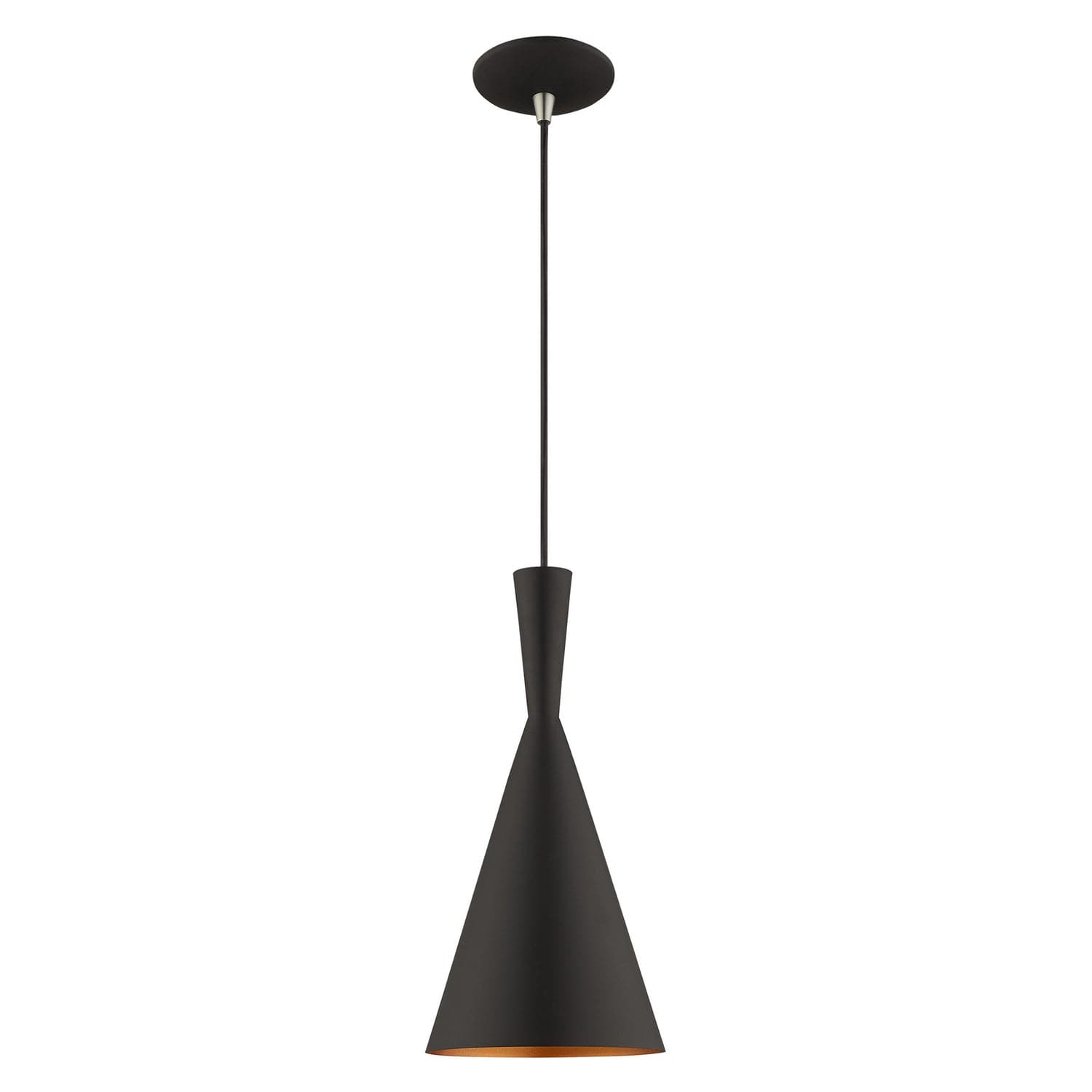 Livex Lighting - 41185-04 - One Light Mini Pendant - Waldorf - Black w/ Brushed Nickels