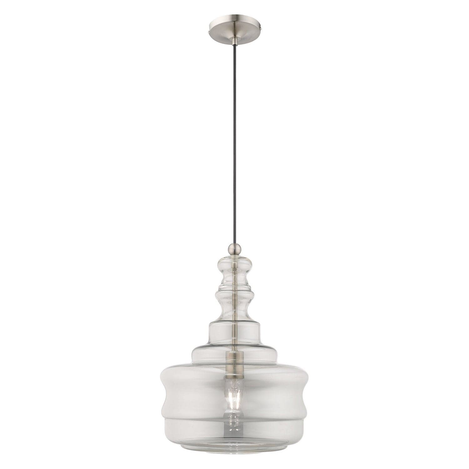Livex Lighting - 41246-91 - One Light Mini Pendant - Hand Blown Art Glass Mini Pendants - Brushed Nickel
