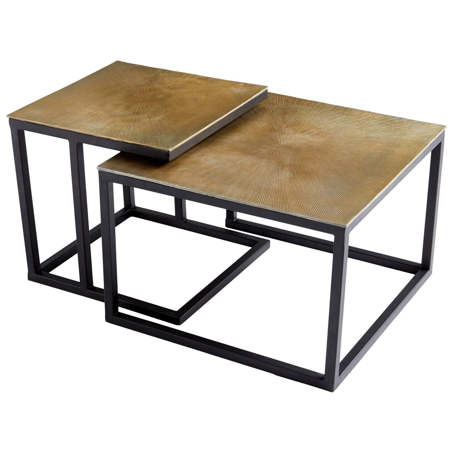 Cyan - 09712 - Nesting Tables - Black And Brass