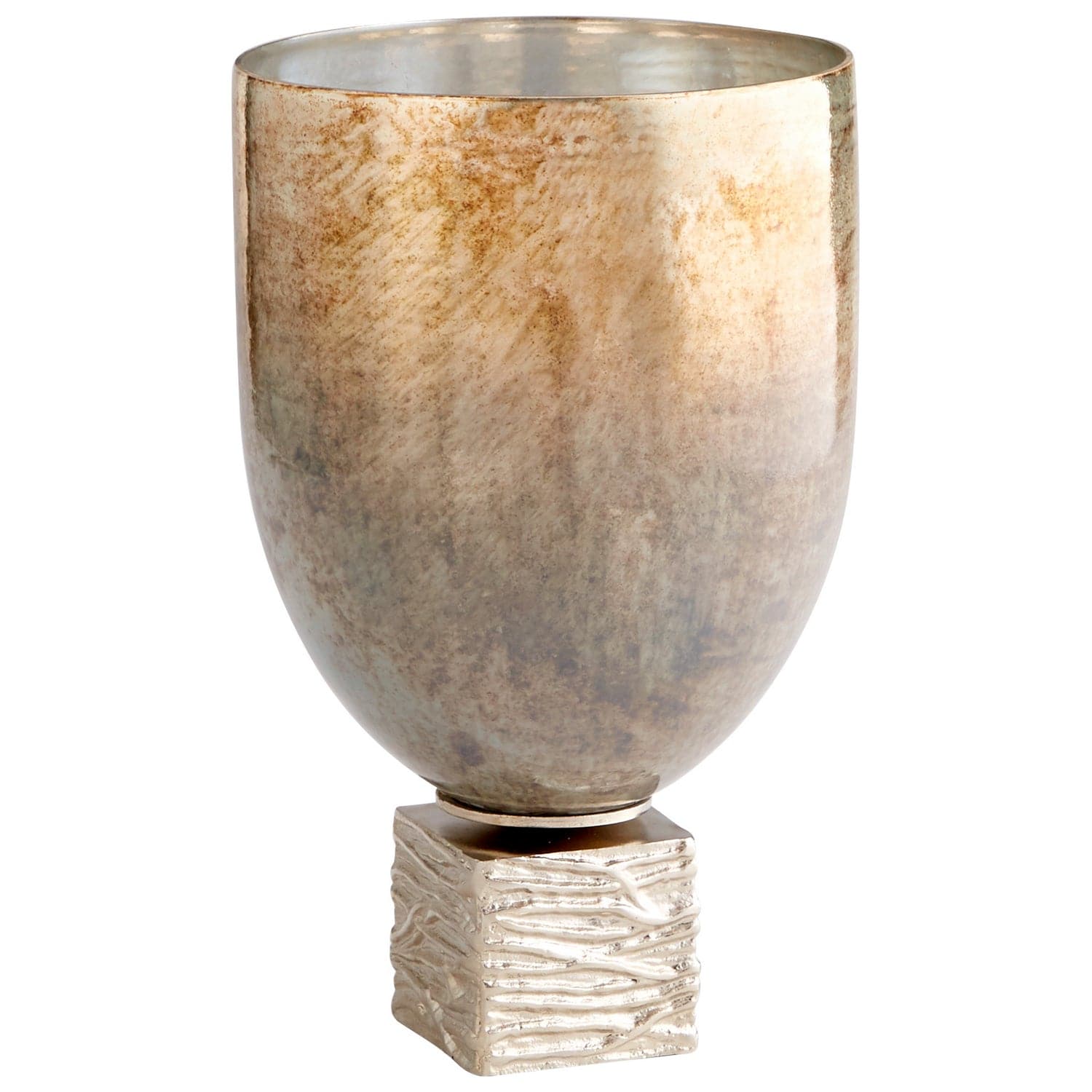 Cyan - 09770 - Vase - Nickel And Ocean Glass