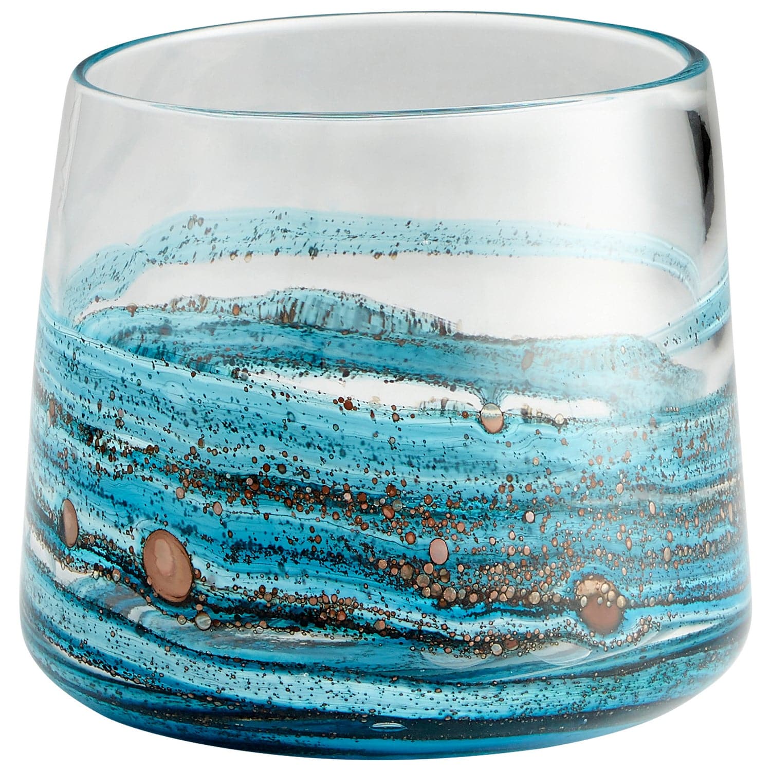 Cyan - 09984 - Vase - Blue//Gold Dust