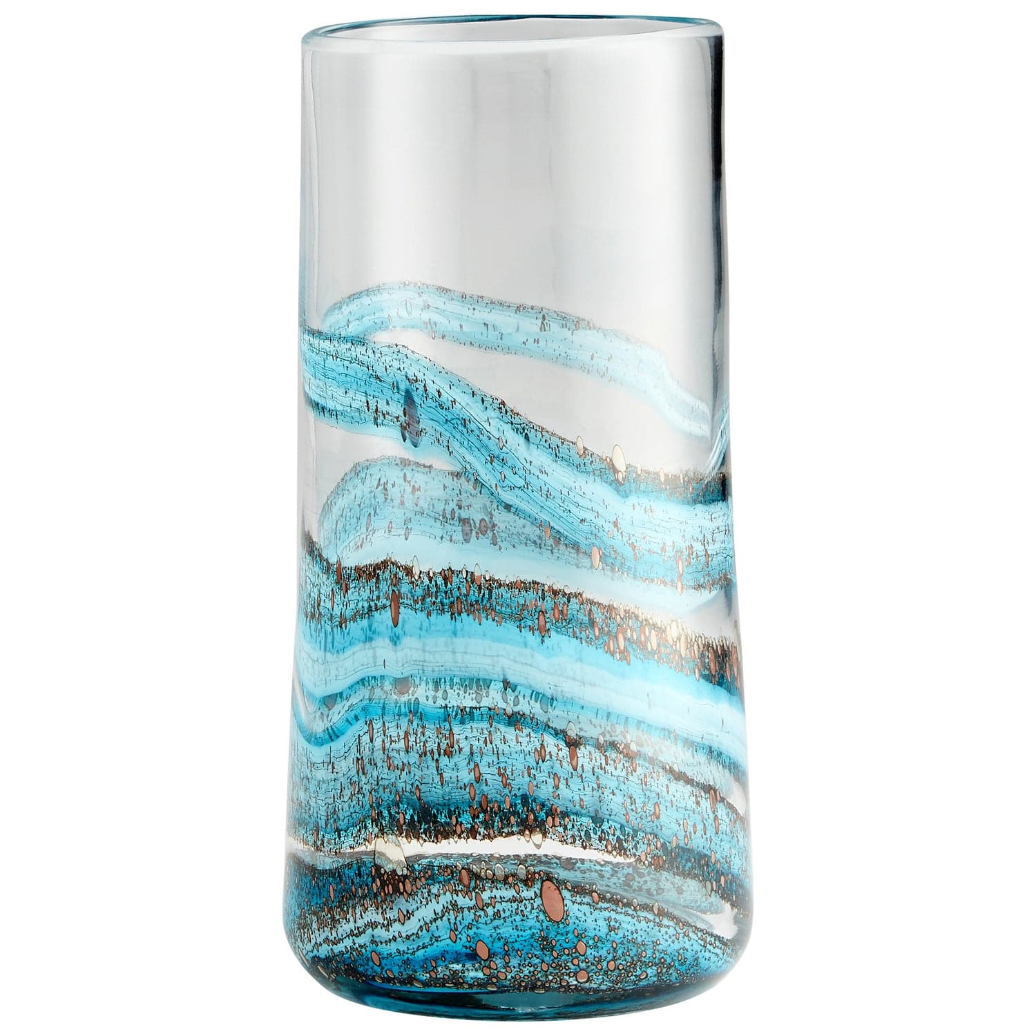 Cyan - 09985 - Vase - Blue//Gold Dust