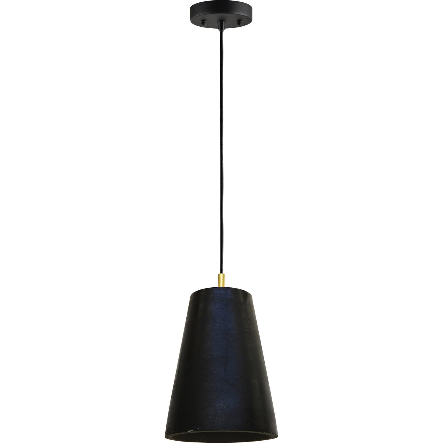 Renwil - LPC4007 - One Light Ceiling Fixture - Falla - Black Waxed Concrete / Polished Brass Hardware
