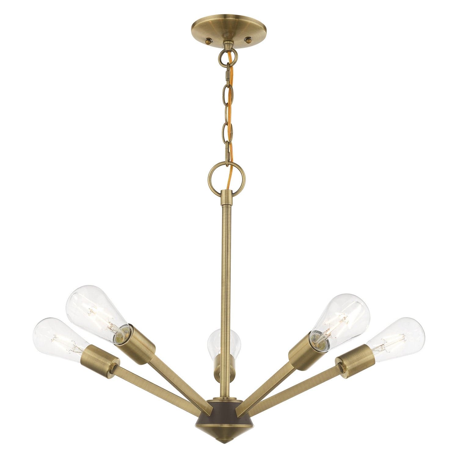 Livex Lighting - 51155-01 - Five Light Chandelier - Prague - Antique Brass w/ Bronze