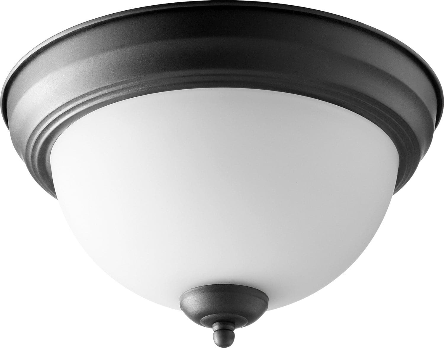 Quorum - 3063-11-69 - Two Light Ceiling Mount - 3063 Ceiling Mounts - Textured Black w/ Satin Opal