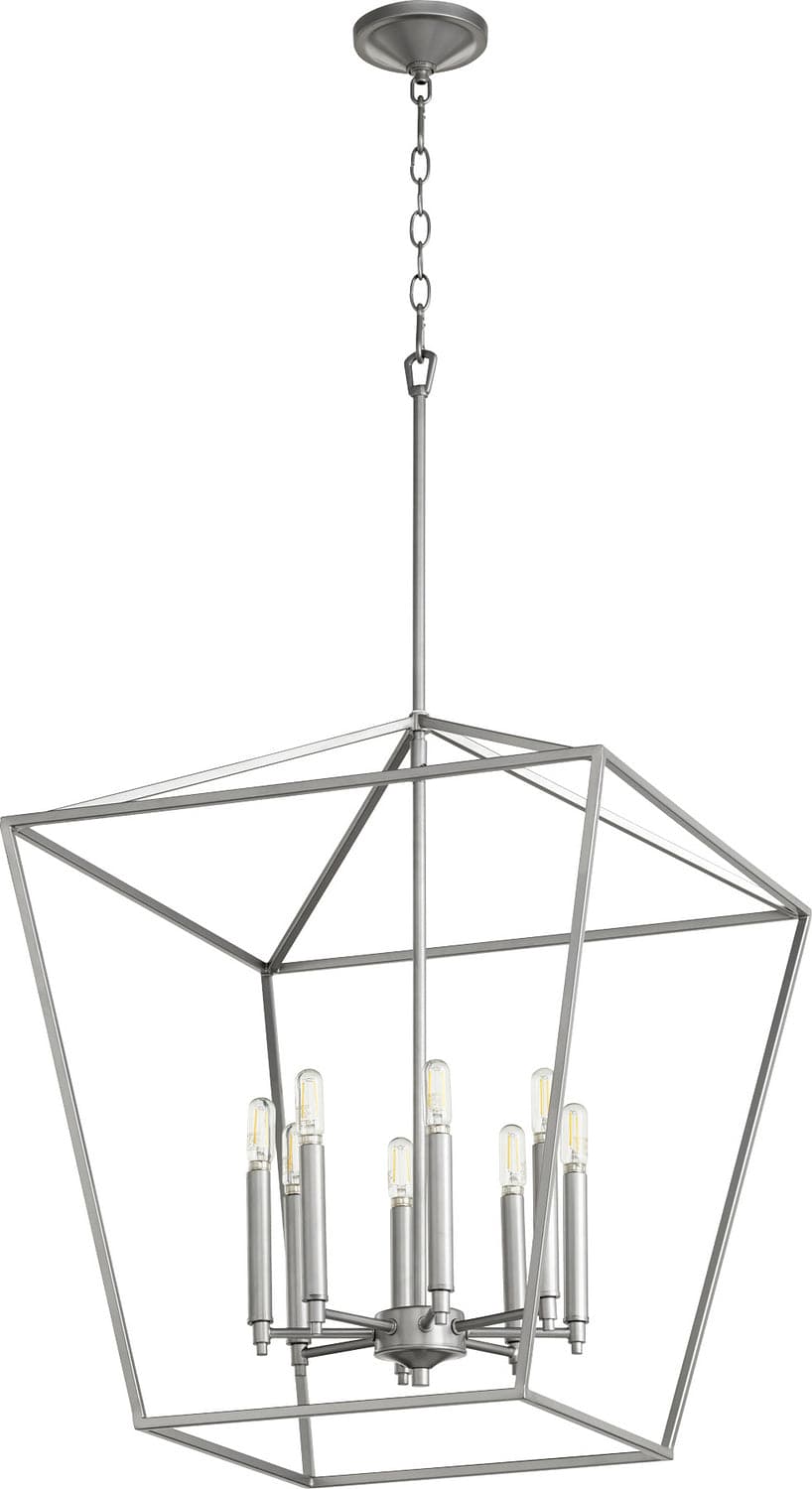 Quorum - 604-8-64 - Eight Light Entry Pendant - Gabriel - Classic Nickel